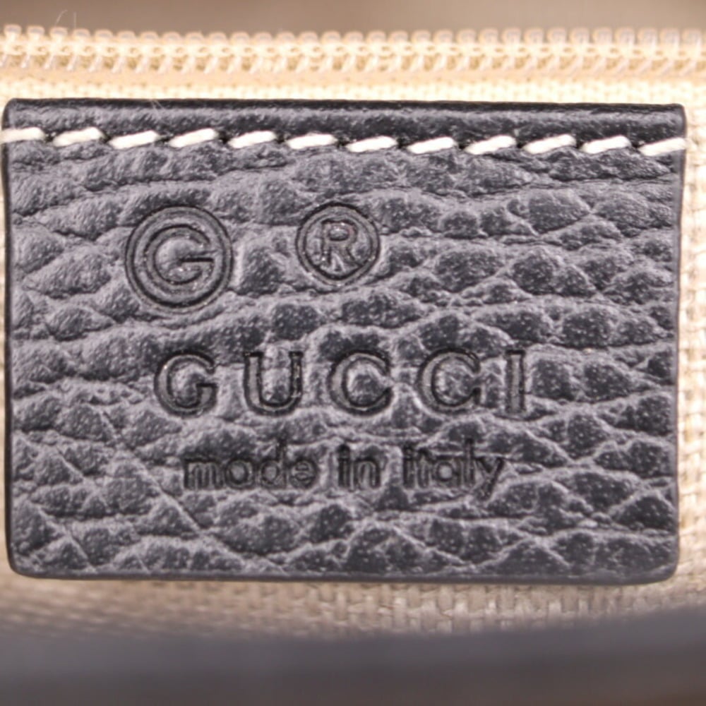 Gucci Black Leather Small Dollar Interlocking G Crossbody Bag