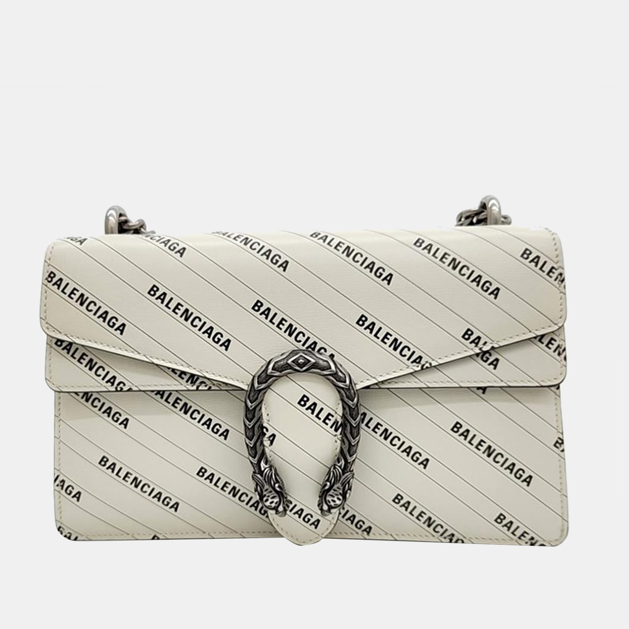 Gucci x balenciaga white leather the hacker project  dionysus bag