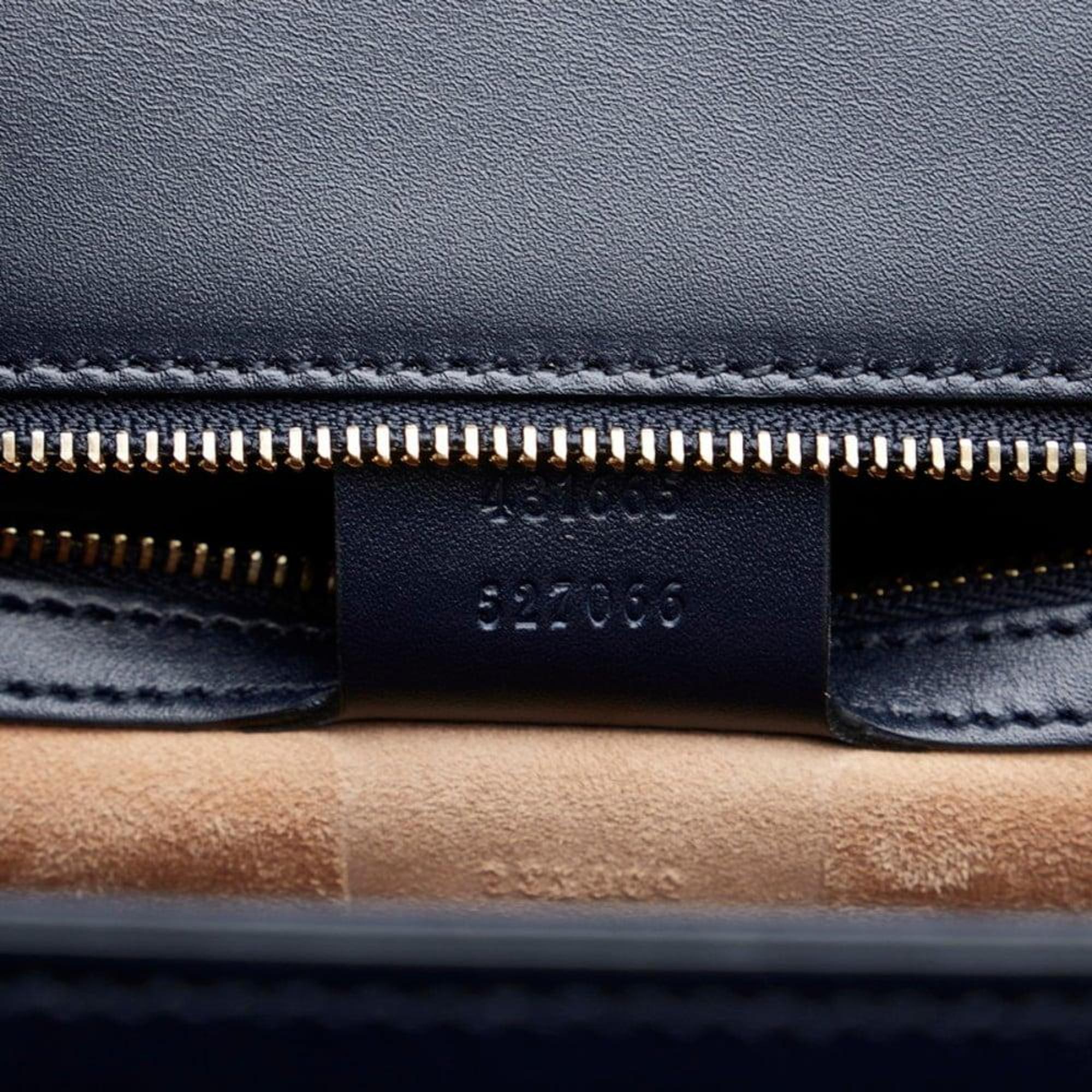 Gucci Black Leather Medium Sylvie Top Handle Bag