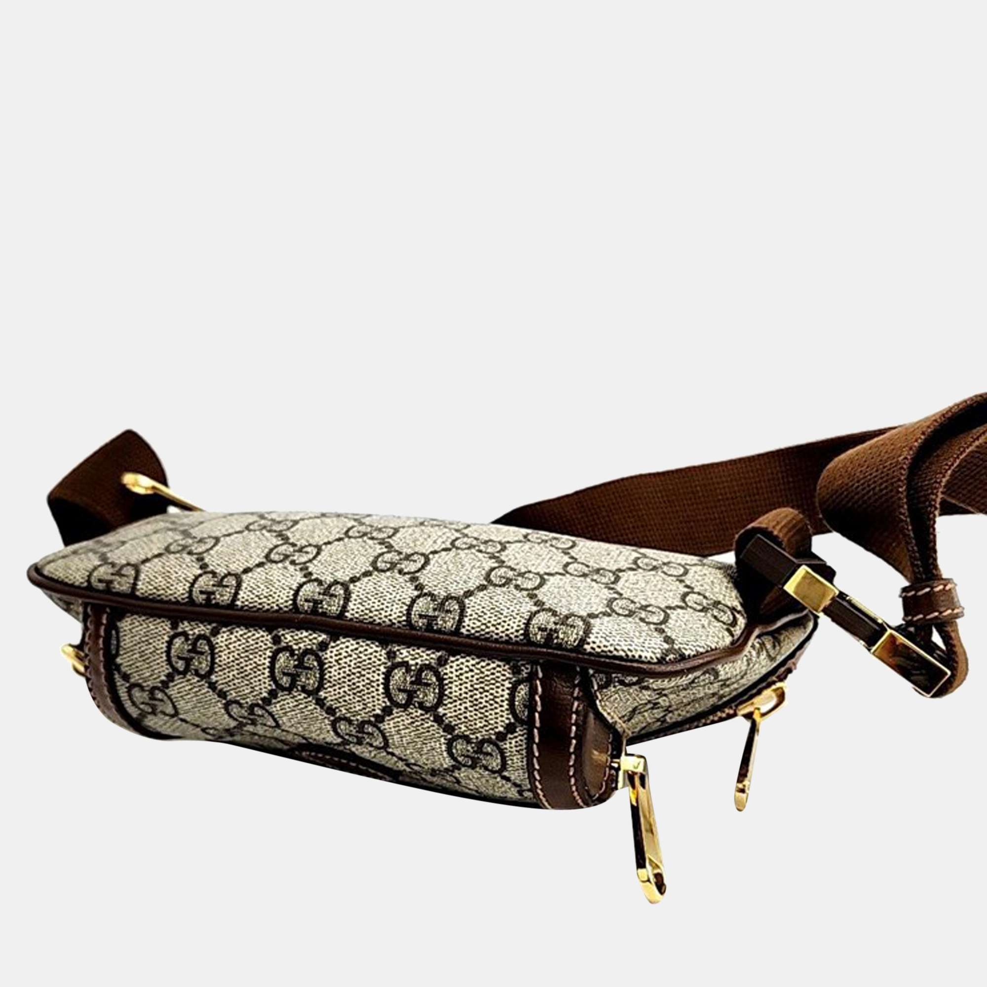 Gucci Brown Canvas GG Supreme Belt Bag