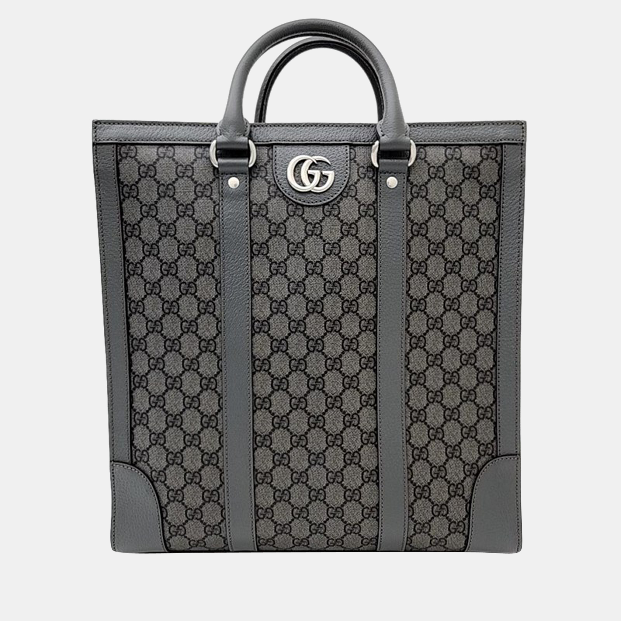 Gucci Black Canvas Medium GG Supreme Ophidia Tote Bag