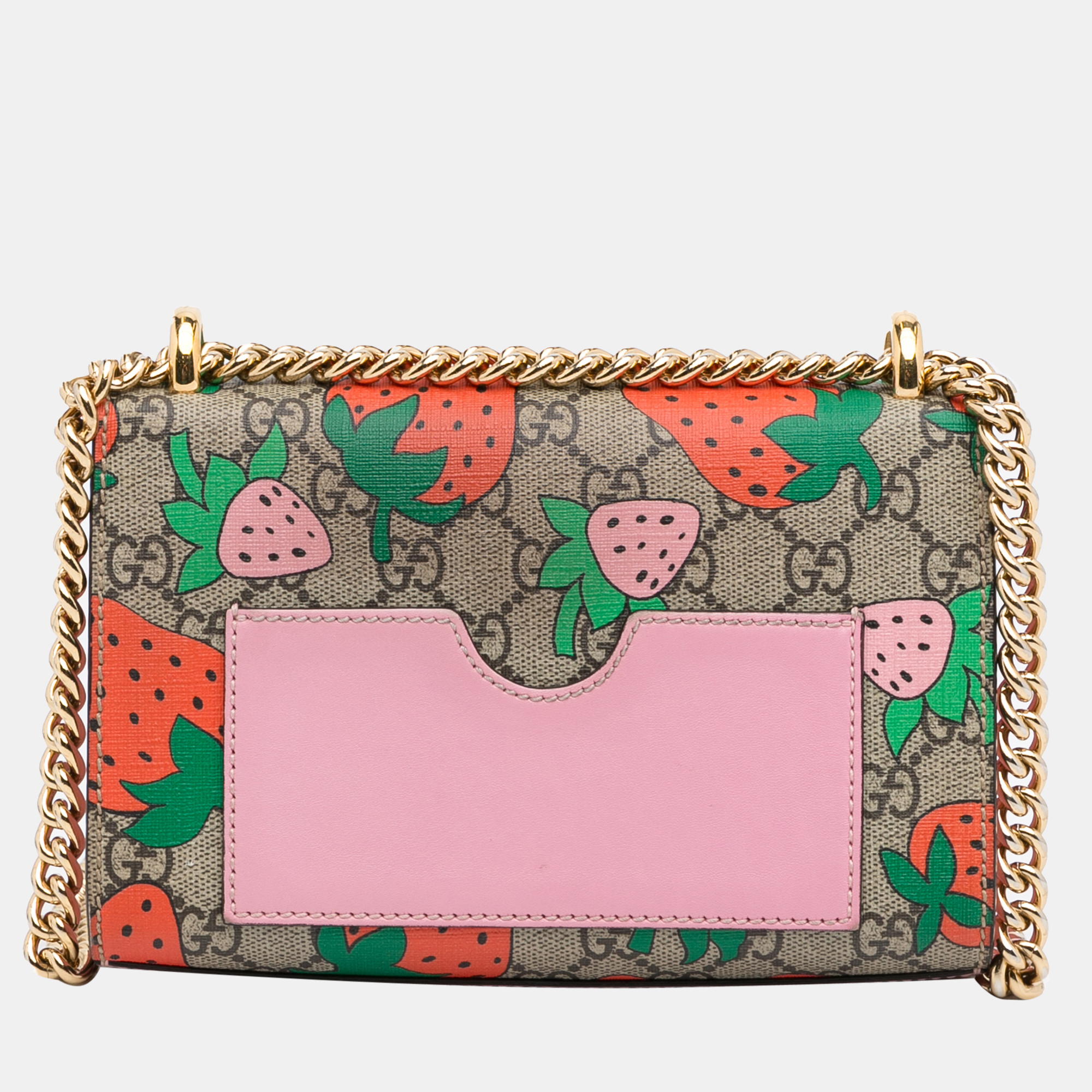 Gucci Muticolour GG Supreme Strawberry Padlock Crossbody Bag