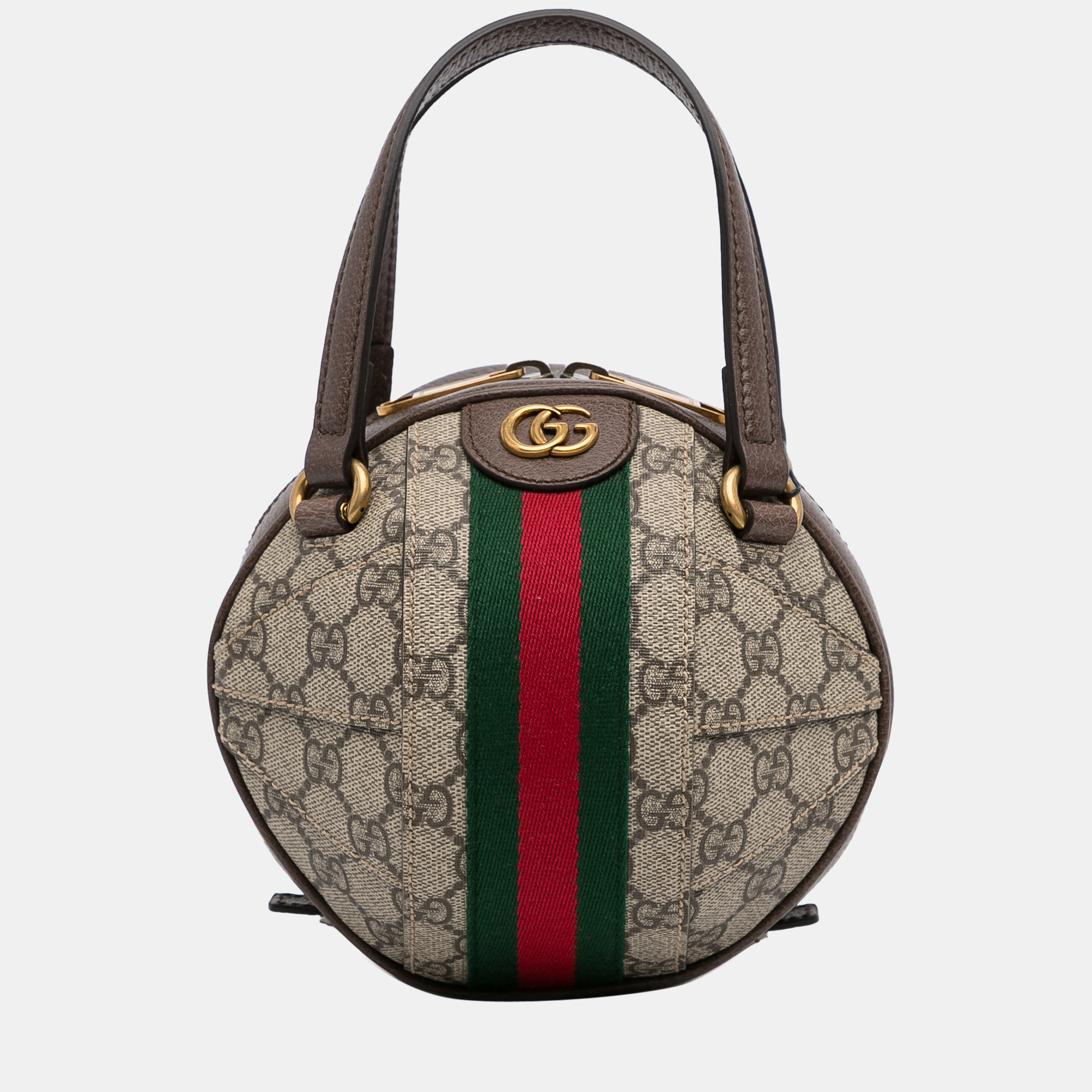 Gucci Beige/Brown Mini GG Supreme Ophidia Basketball Bag