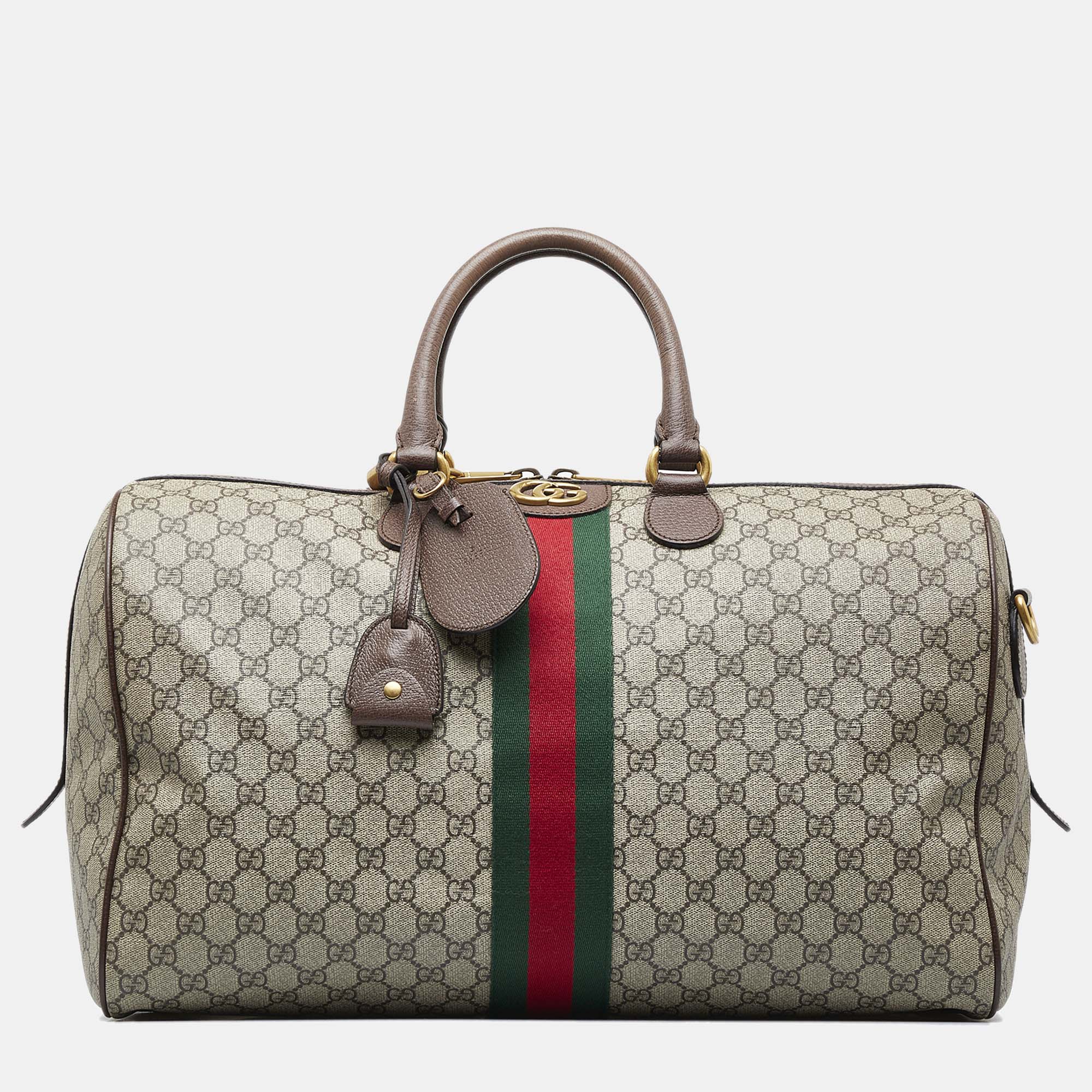 Gucci GG Supreme Ophidia Boston Bag