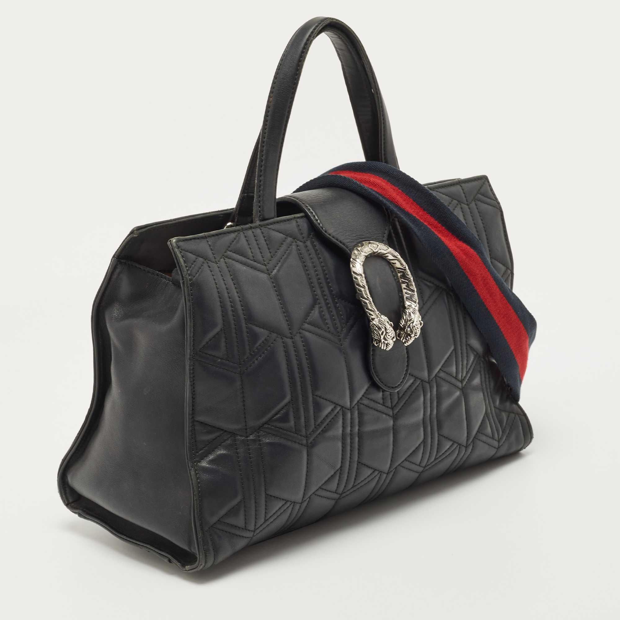 Gucci Black Quilted Leather Dionysus Flap Tote