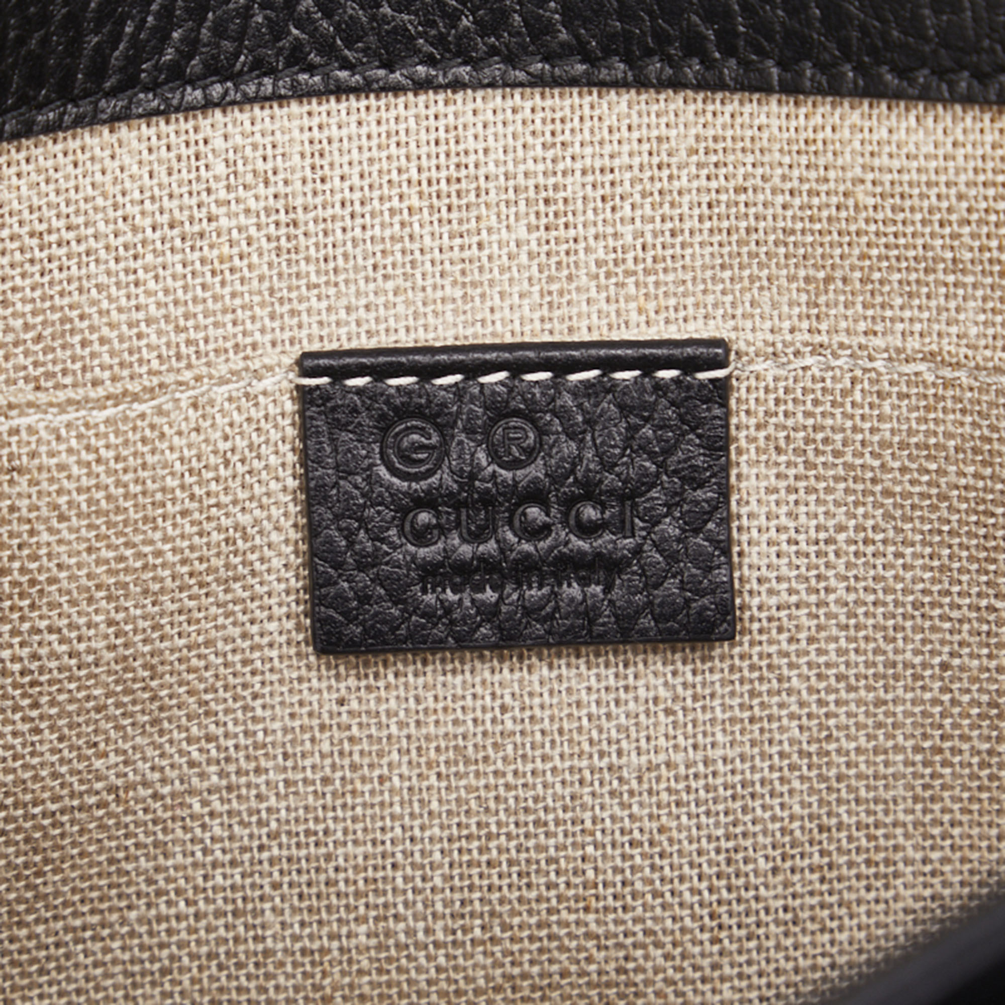 Gucci Black Leather Dollar Interlocking G Shoulder Bag
