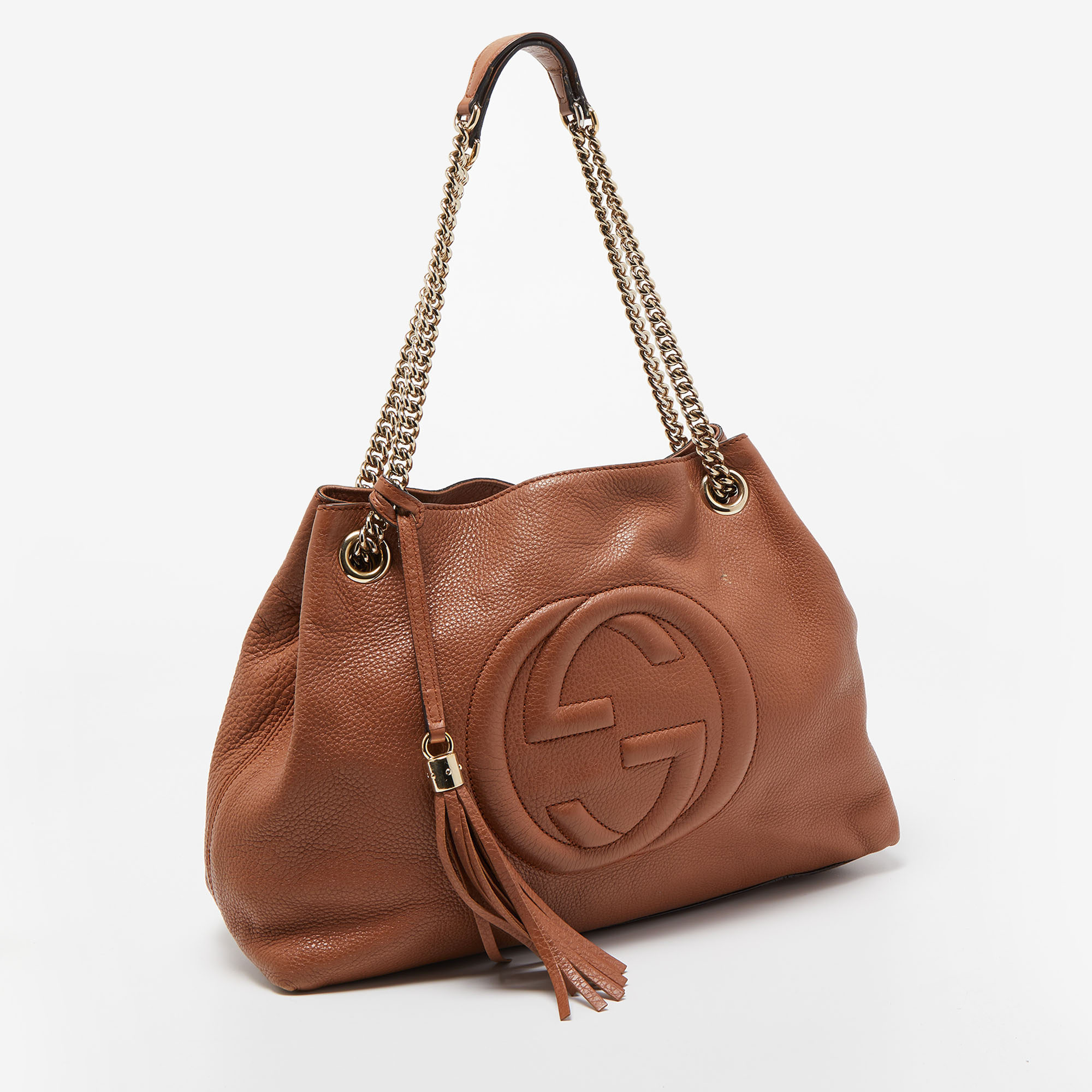 Gucci Brown Leather Medium Soho Chain Shoulder Bag