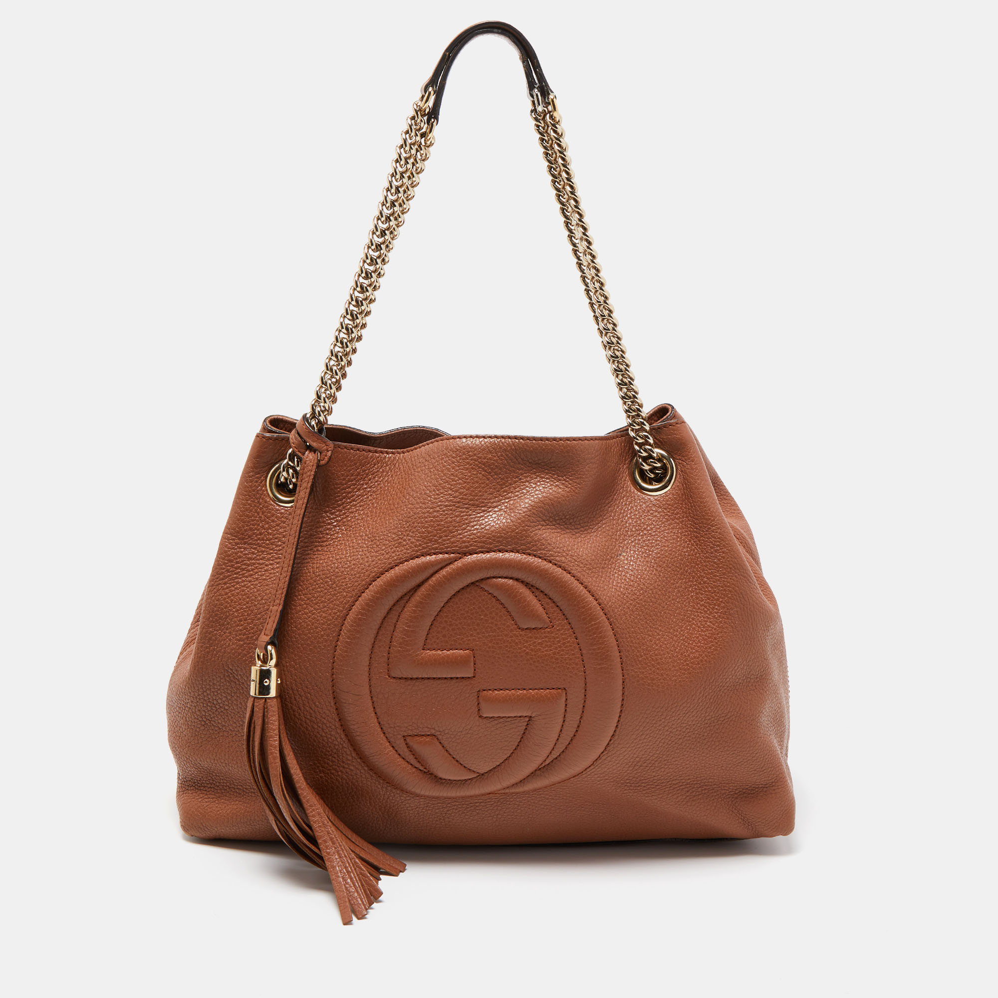 Gucci Brown Leather Medium Soho Chain Shoulder Bag