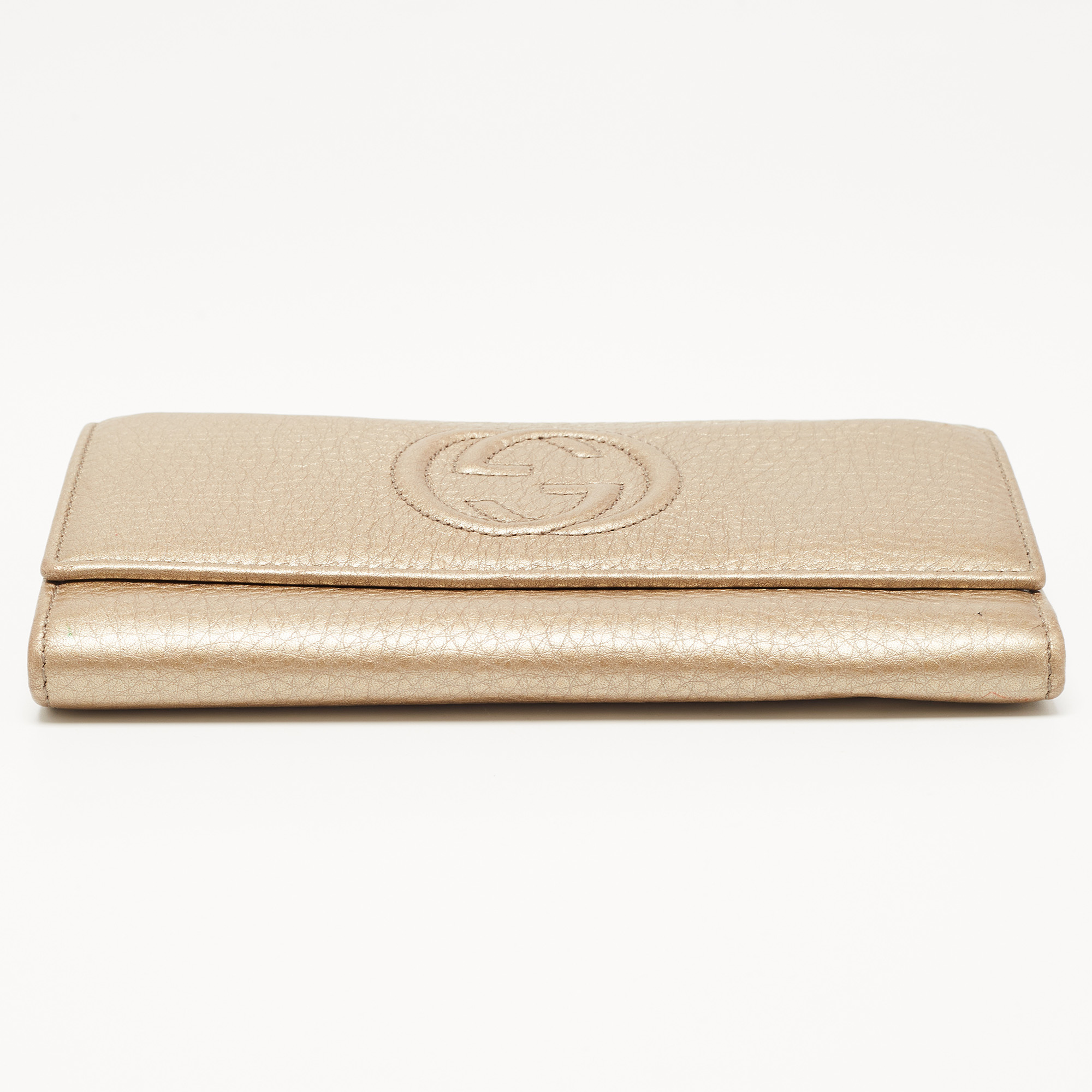 Gucci Gold Leather Soho Continental Wallet