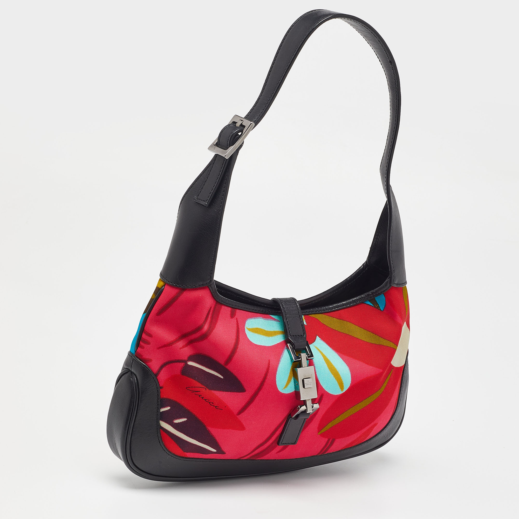 Gucci Multicolor Printed Canvas And Leather Vintage Jackie O Hobo