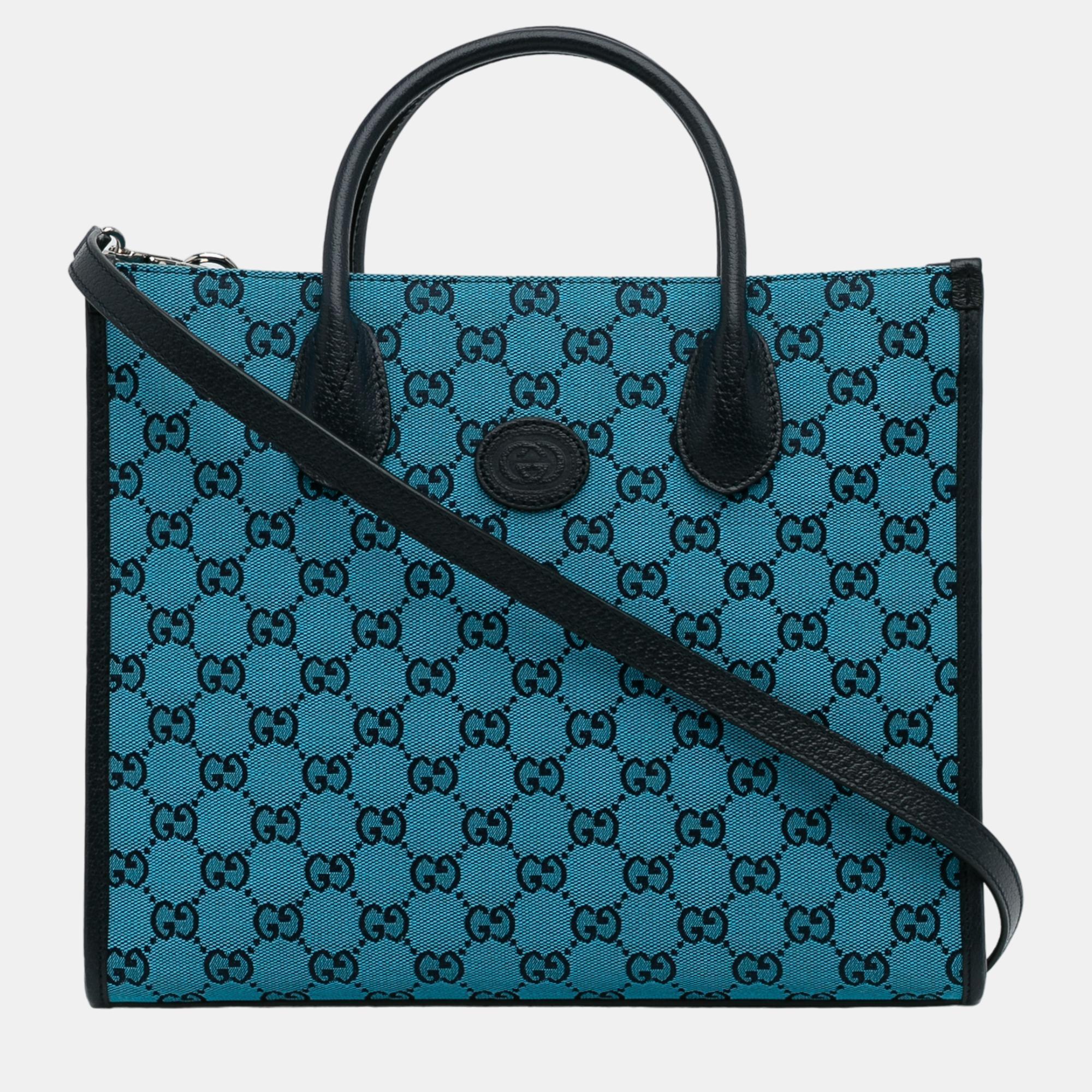 Gucci blue gg canvas satchel