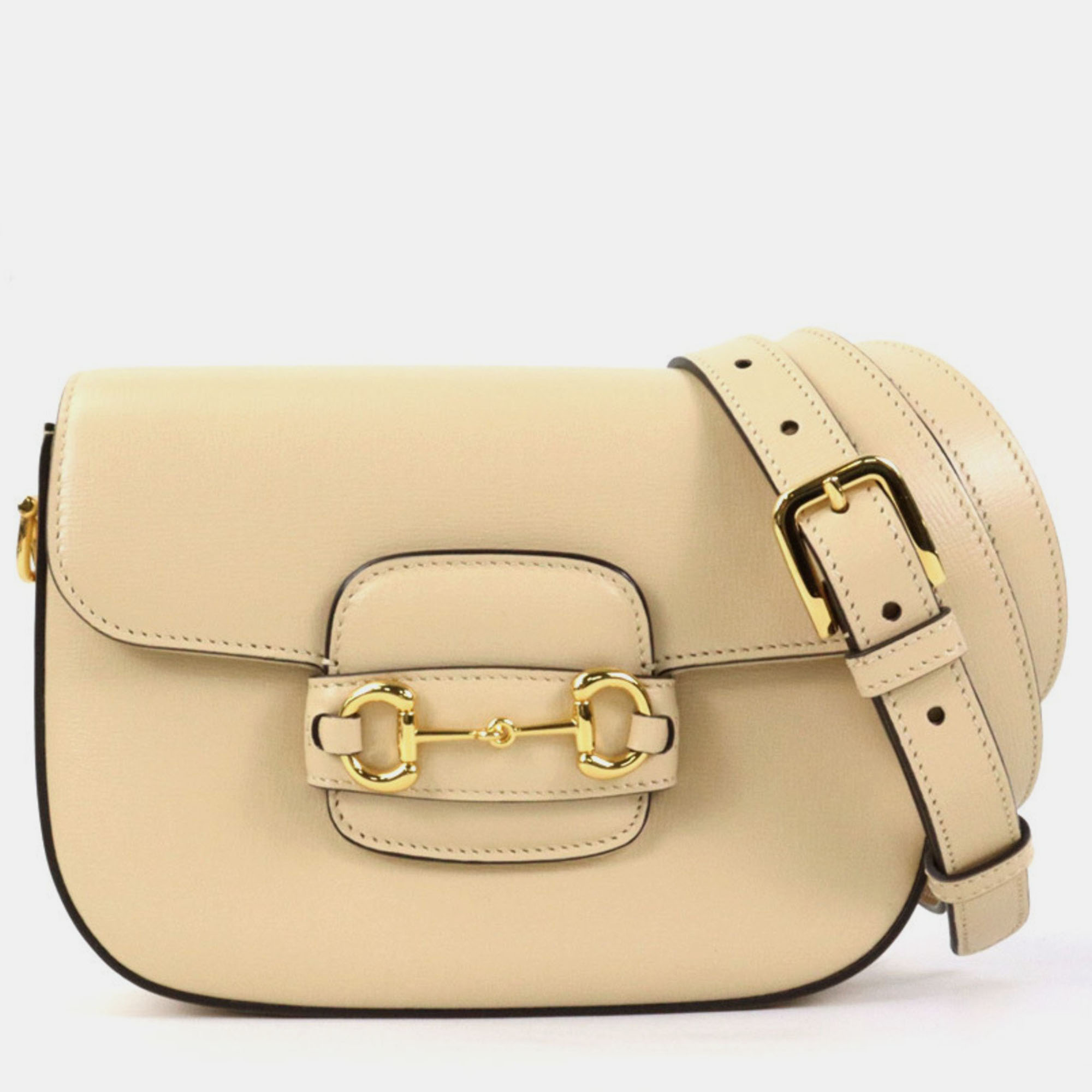 Gucci Beige Leather Horsebit 1955 Shoulder Bag