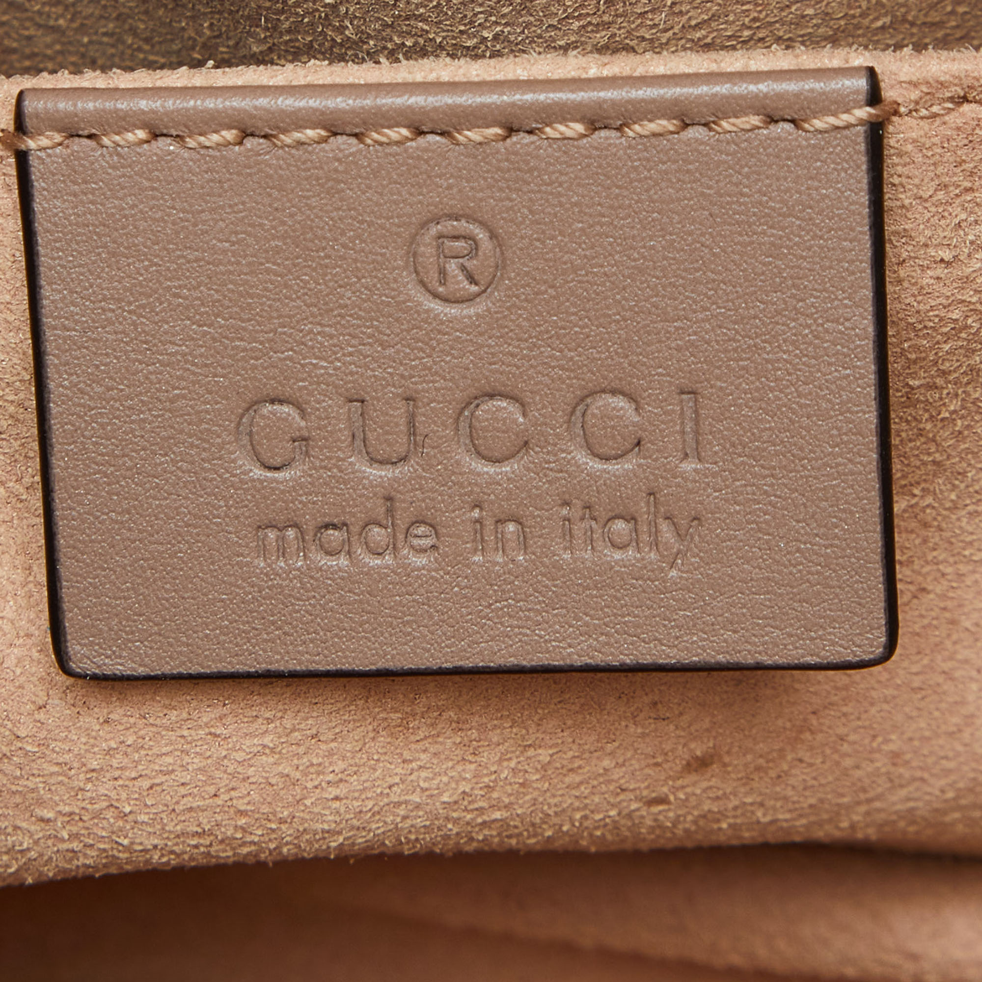 Gucci Beige Matelassé Leather Mini GG Marmont Belt Bag