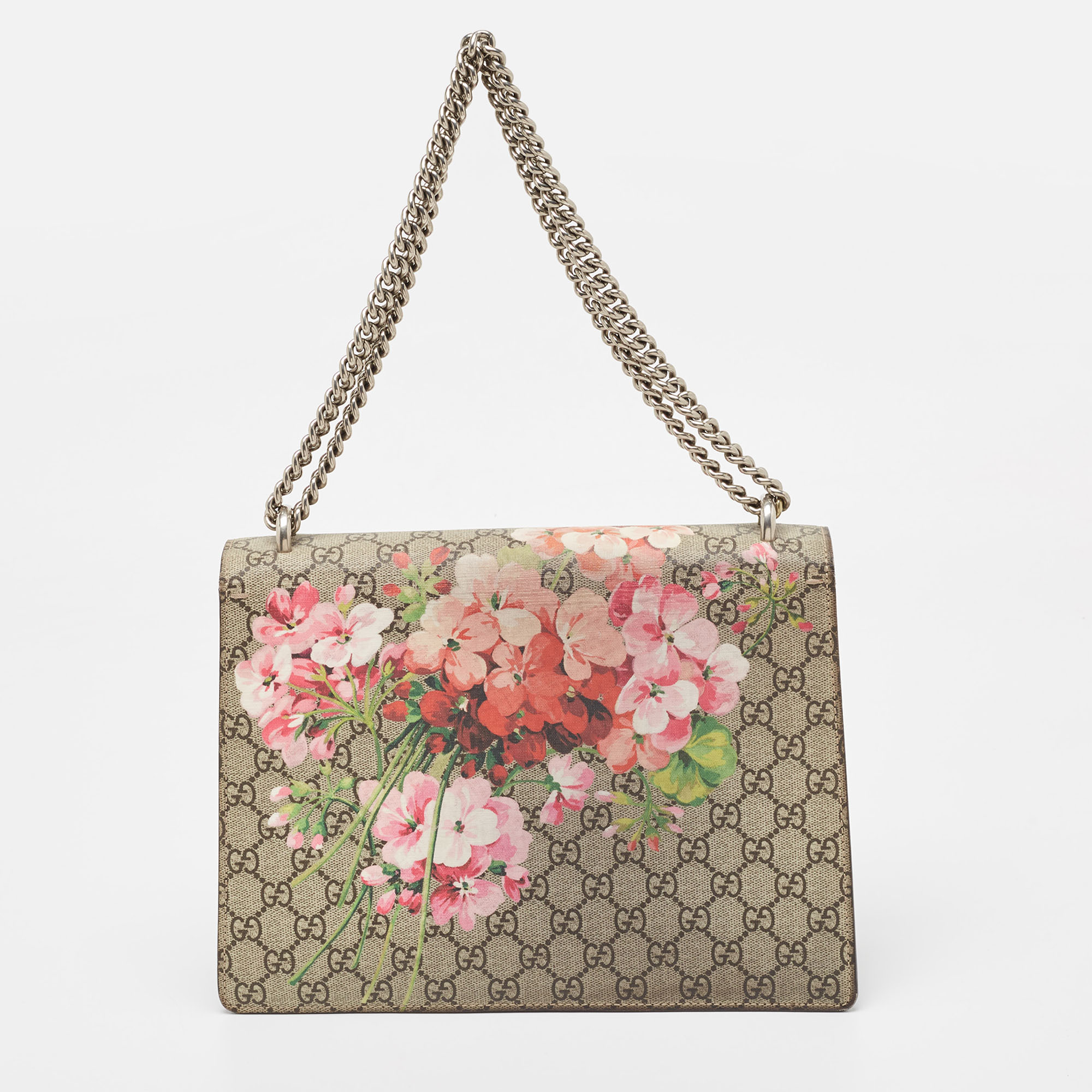 Gucci Beige/Maroon GG Supreme Blooms Print Canvas And Suede Medium Dionysus Shoulder Bag
