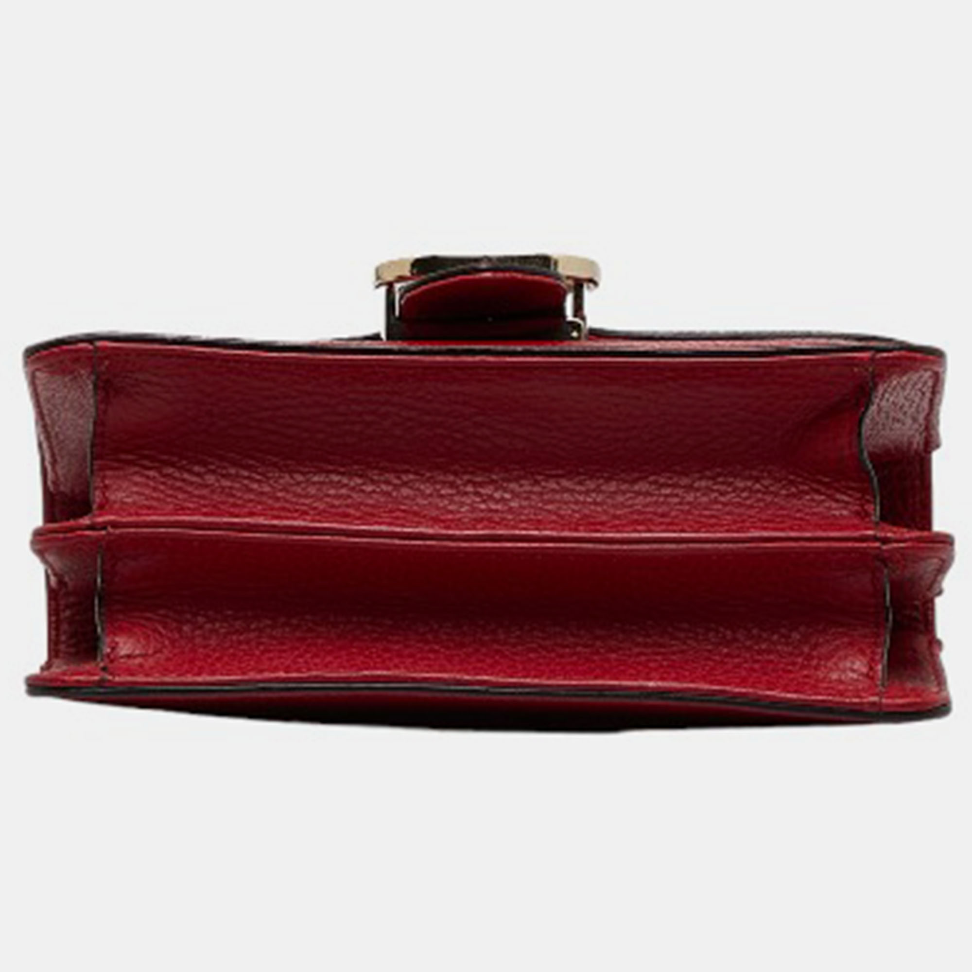 Gucci Red Leather Small Dollar Interlocking G Shoulder Bag
