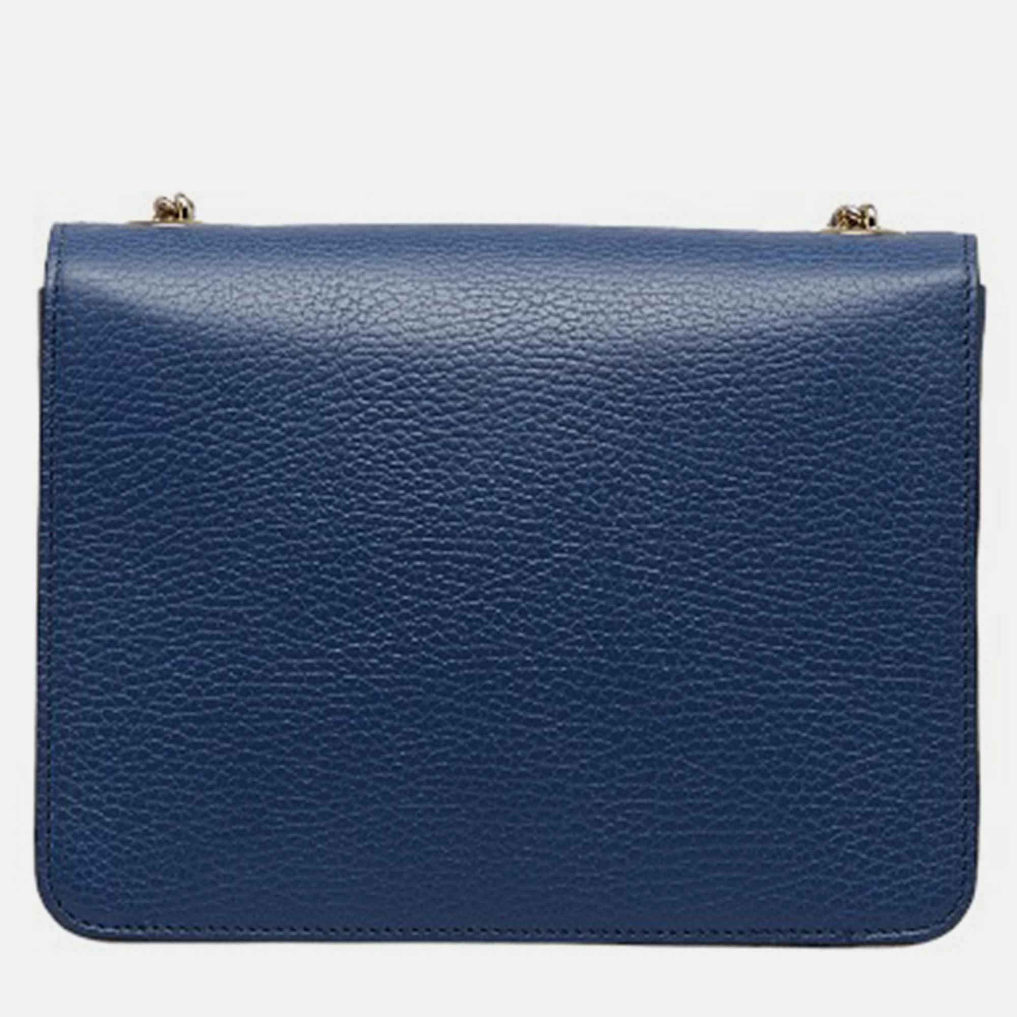 Gucci Blue Leather Small Dollar Interlocking G Shoulder Bag