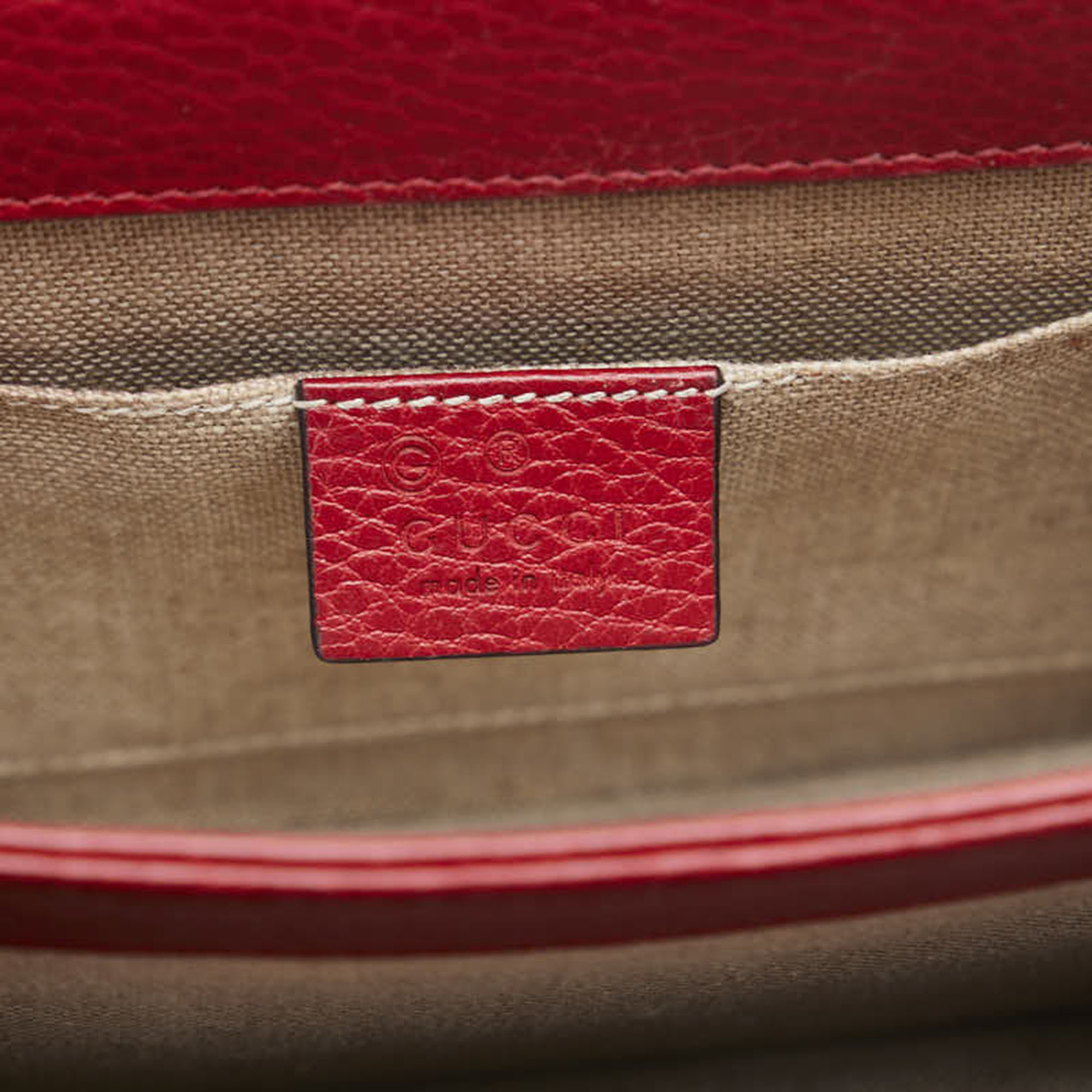 Gucci Red Leather Interlocking G Small Dollar Shoulder Bag
