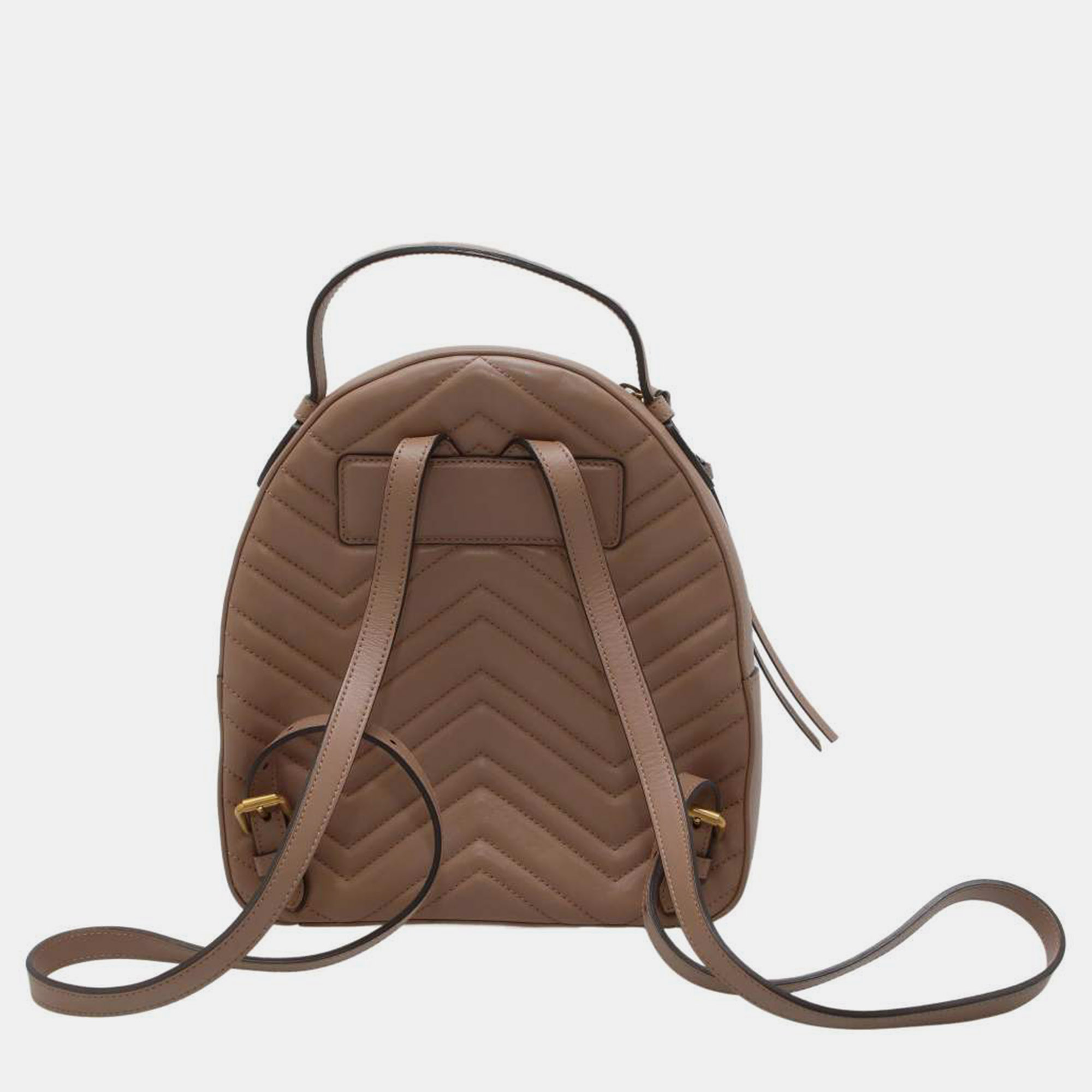 Gucci Beige Leather GG Marmont Backpack