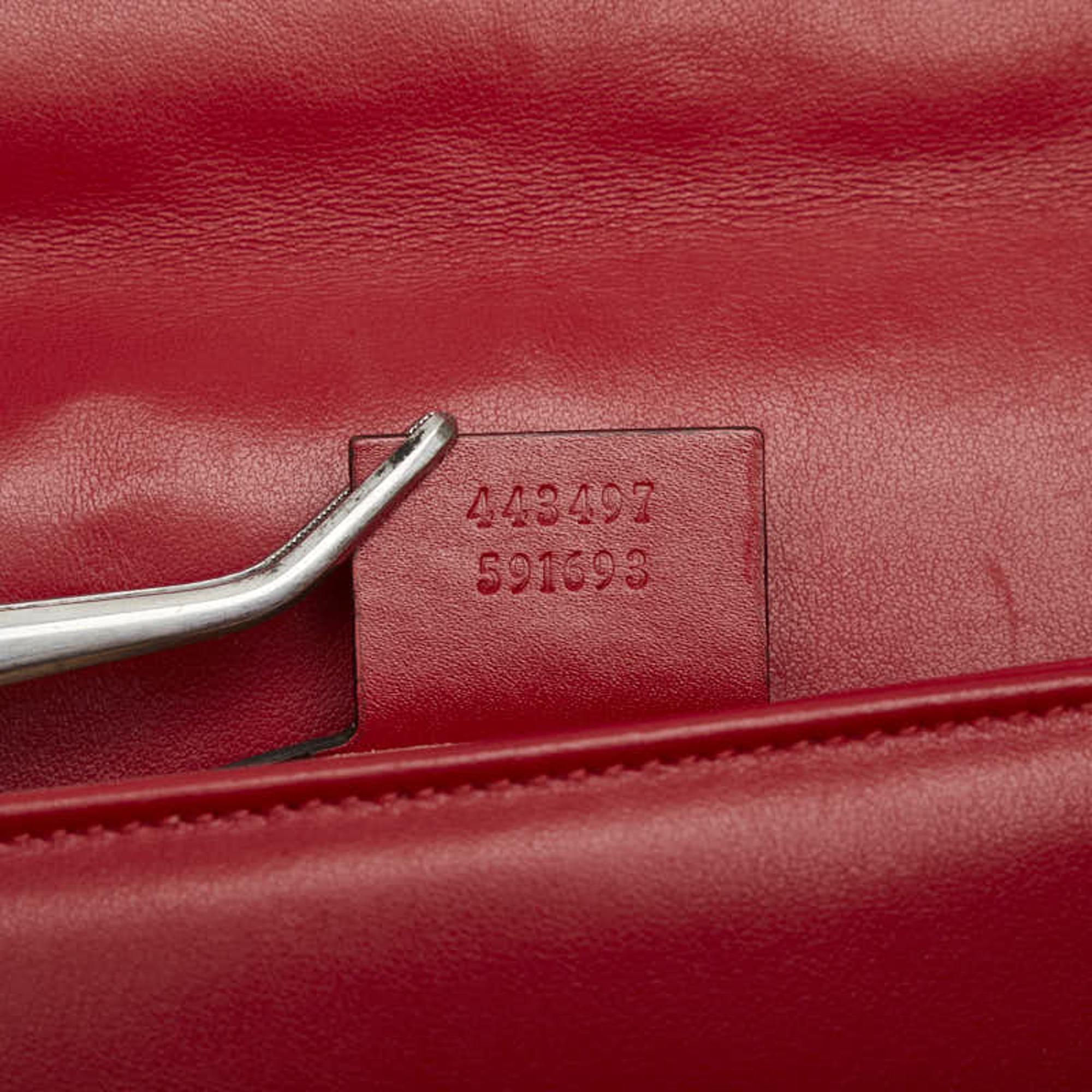 Gucci Red Leather GG Small Marmont Matelasse Shoulder Bag