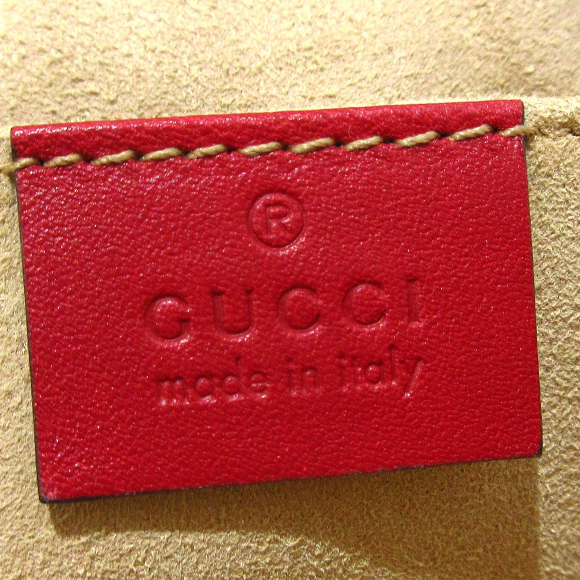 Gucci Red Leather GG Marmont Belt Bag