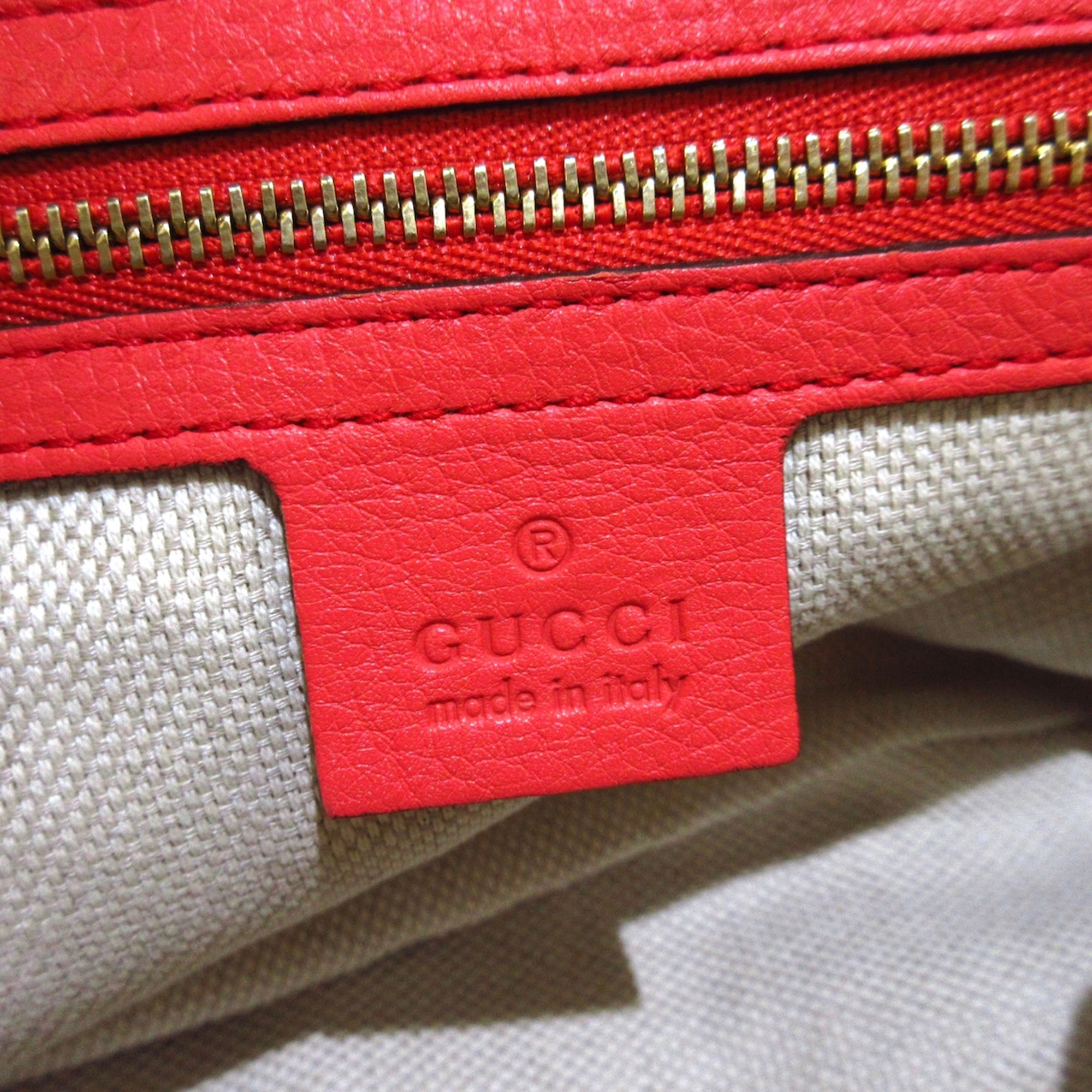 Gucci Red Leather Soho Chain Shoulder Bag