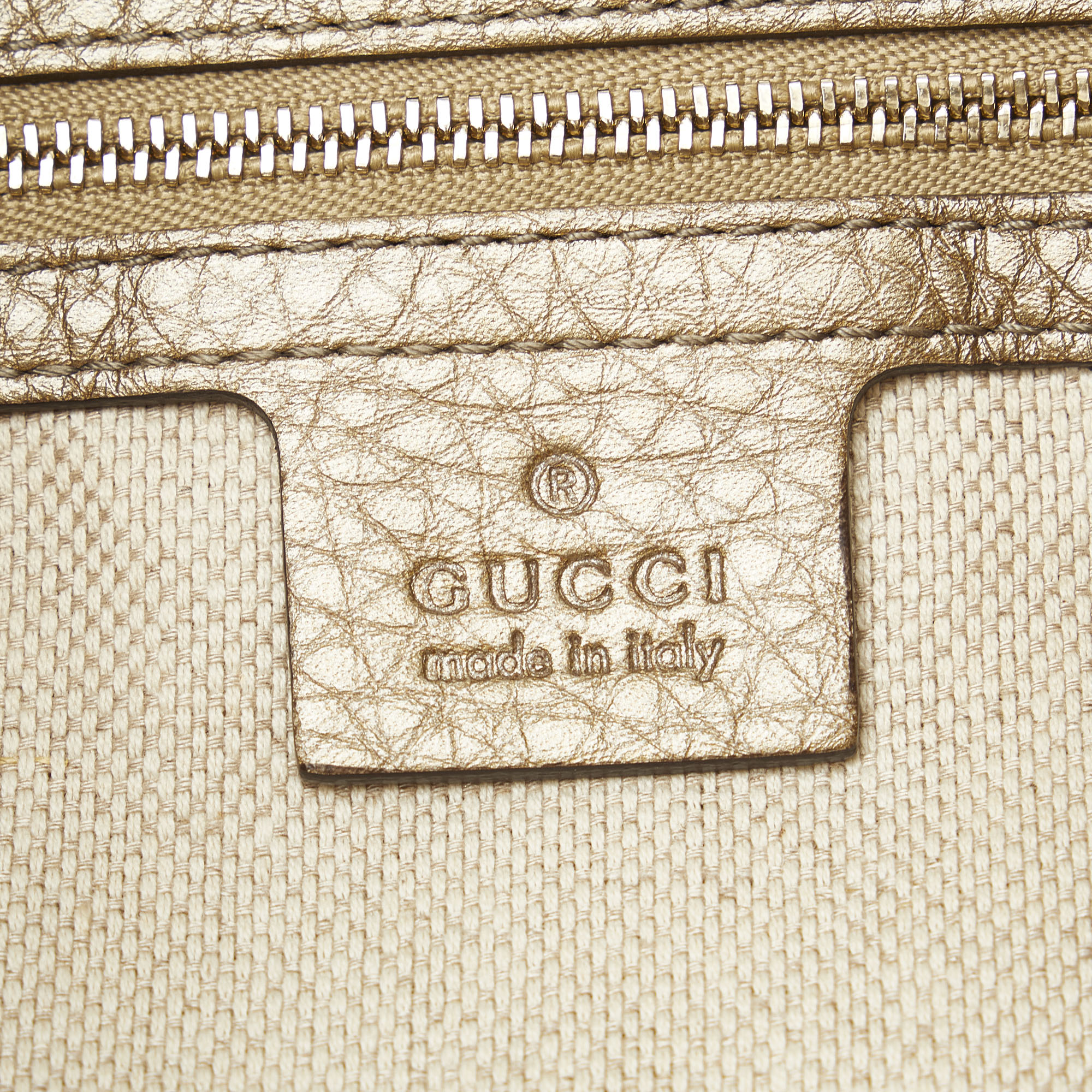 Gucci Gold Leather Medium Soho Chain Tote