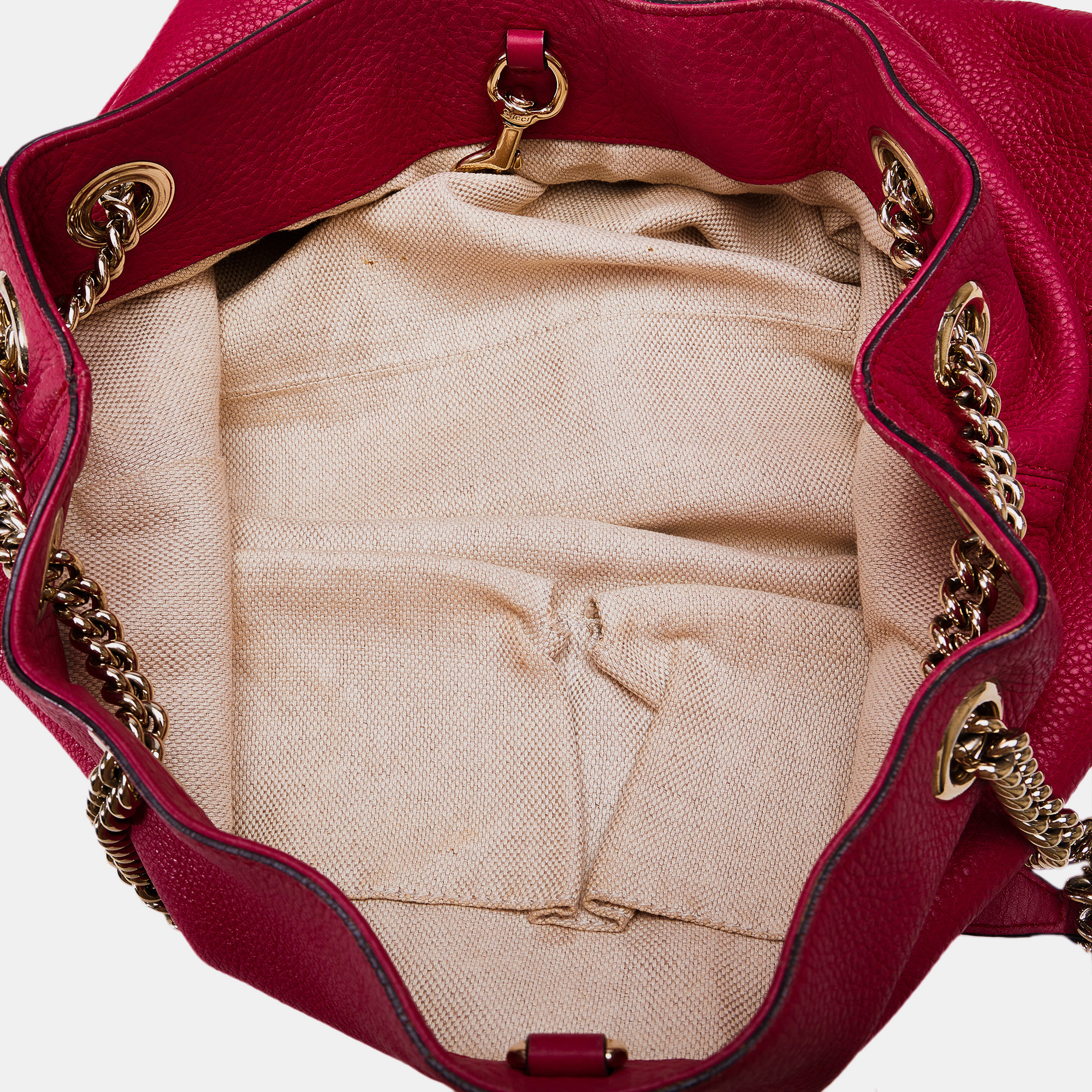 Gucci Hot Pink Leather Soho Chain Tote