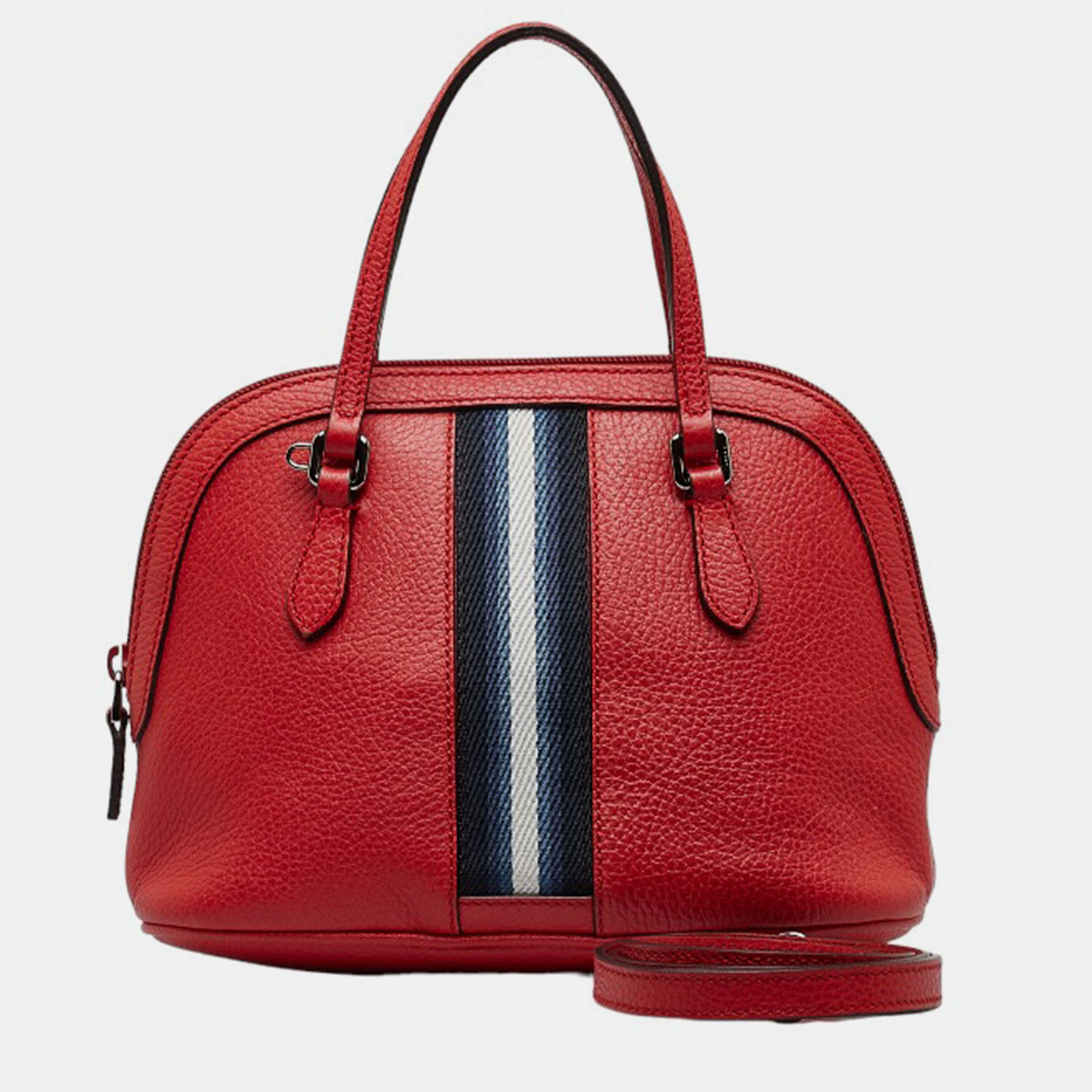 Gucci Red Leather Mini Dome Handbag