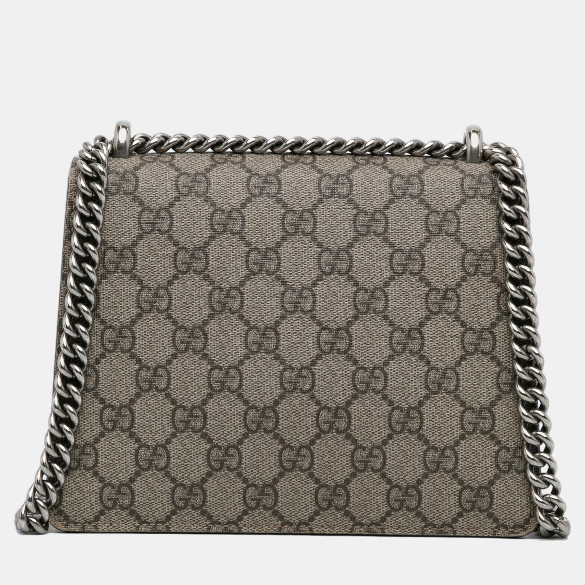 Gucci Beige/ Brown Mini GG Supreme Dionysus Crossbody Bag