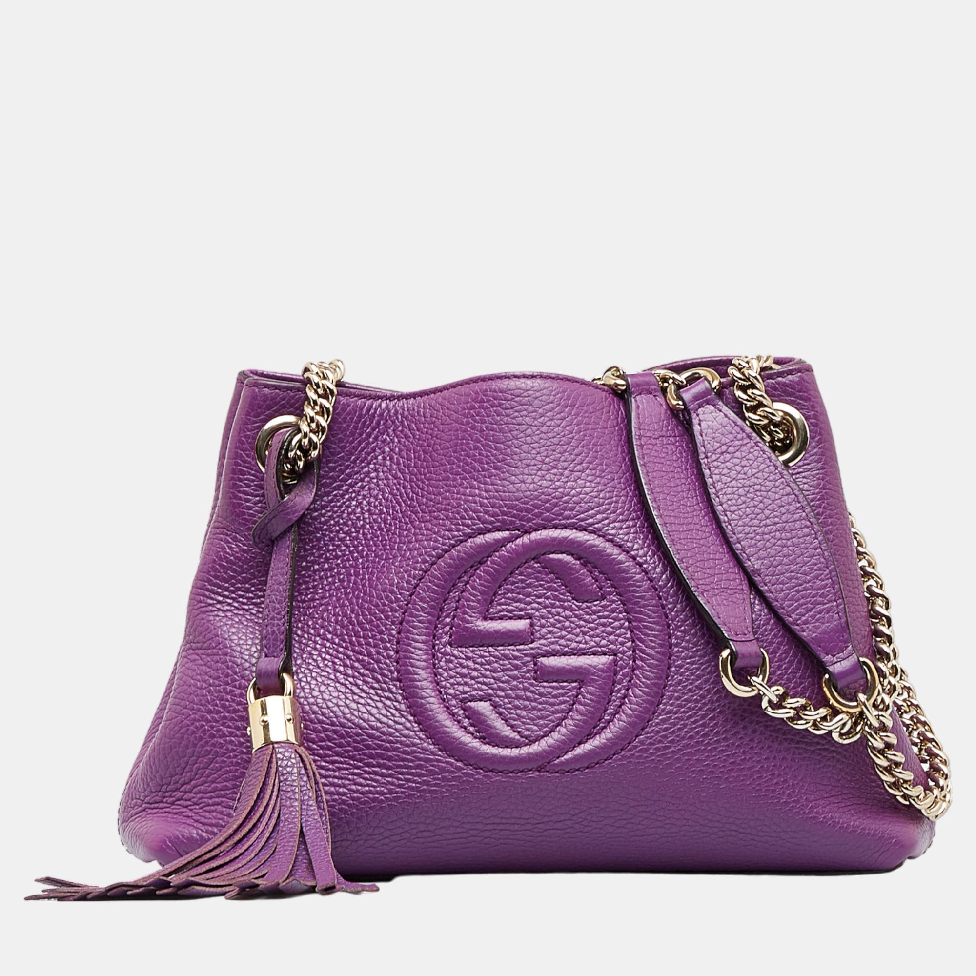 Gucci Purple Soho Chain Tote
