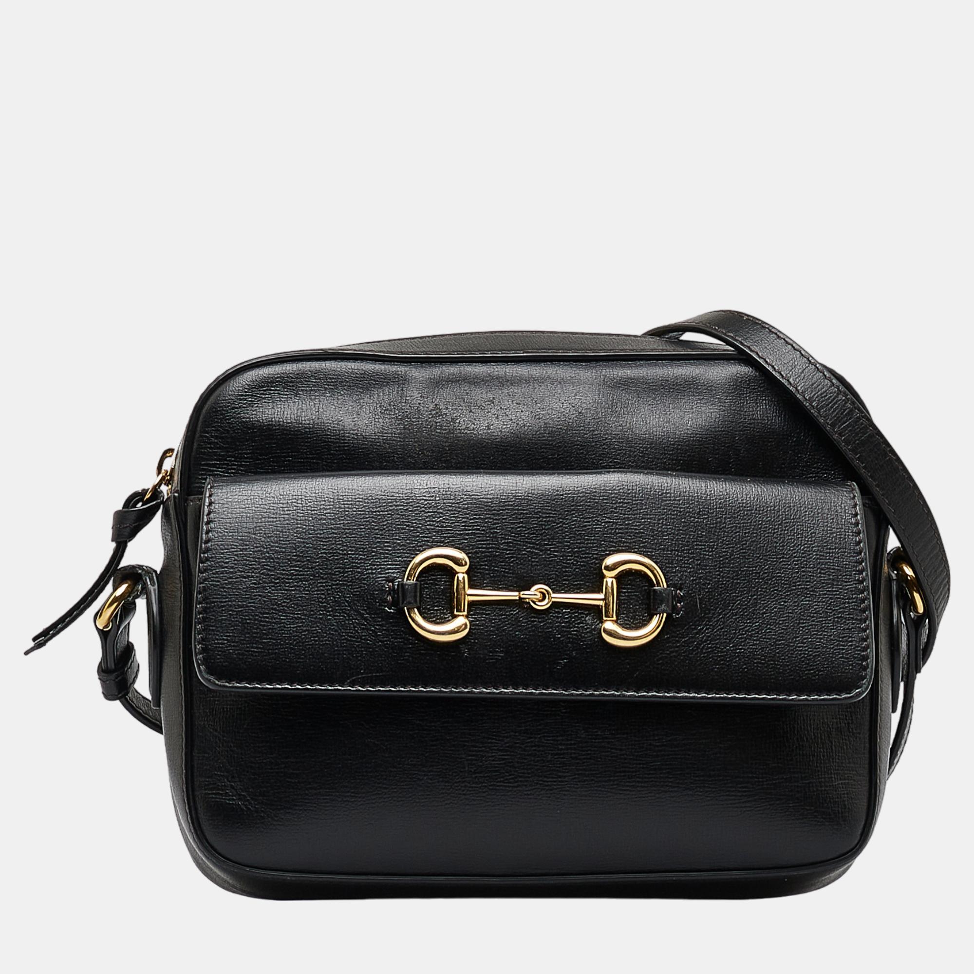 Gucci Black Horsebit 1955 Crossbody Bag