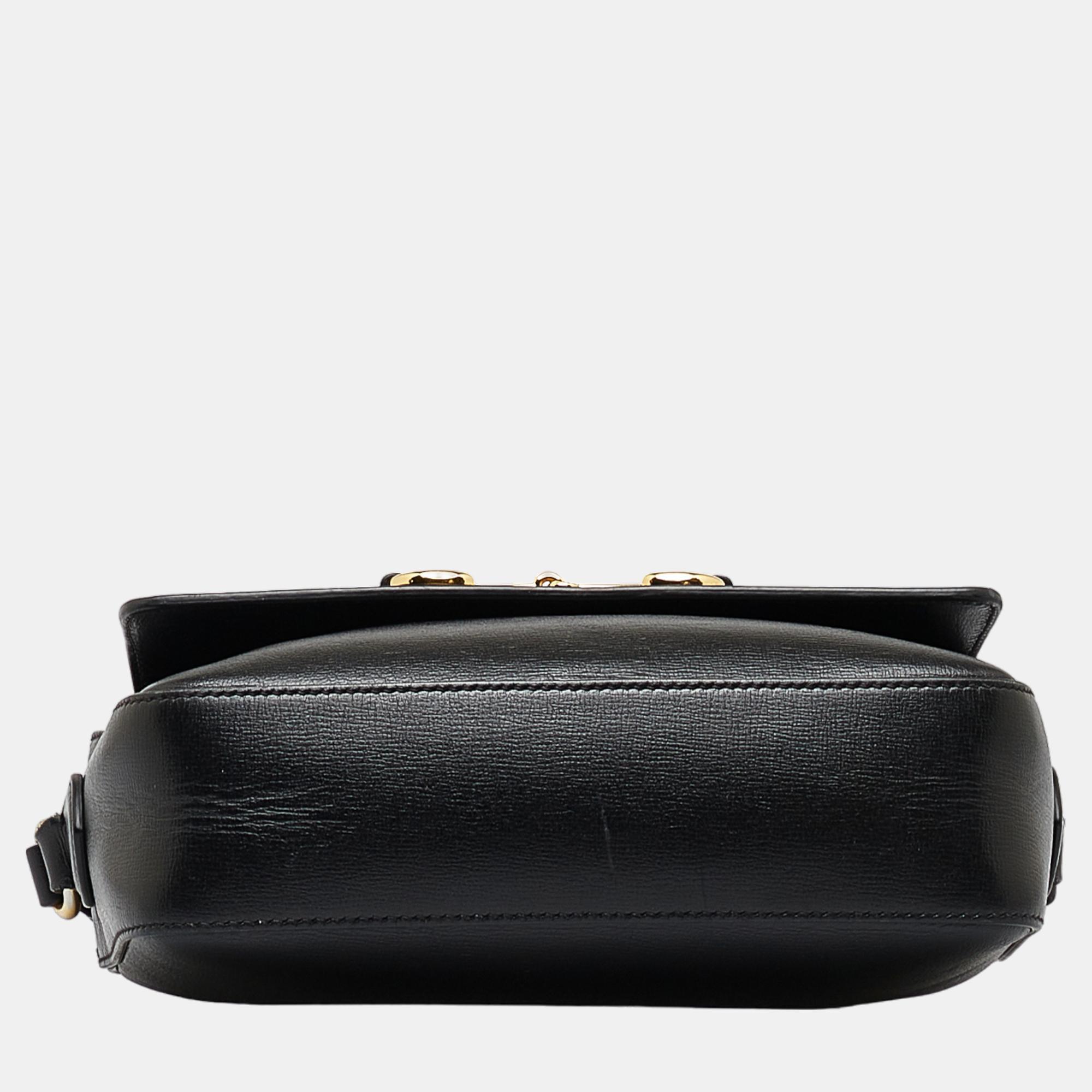 Gucci Black Horsebit 1955 Crossbody Bag