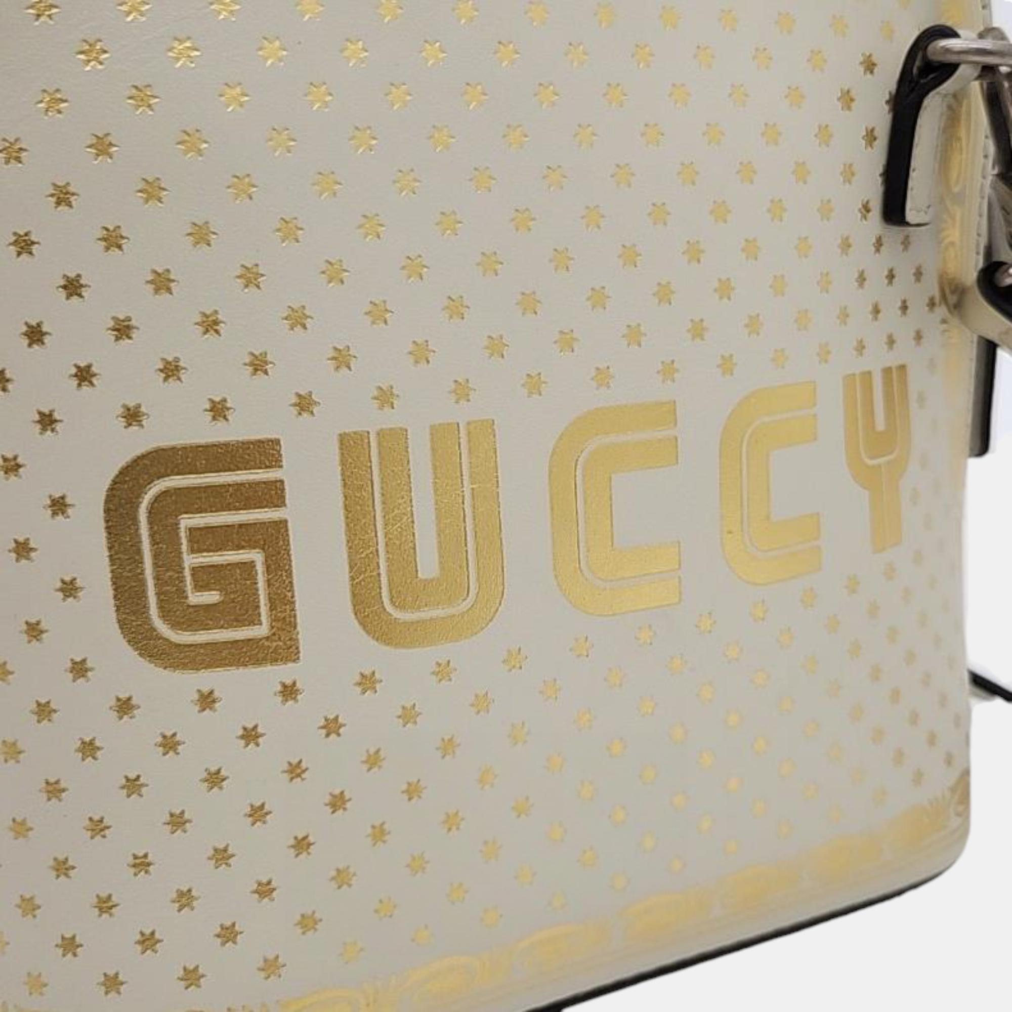 Gucci White Leather Print Mini Cross Bag (511189)