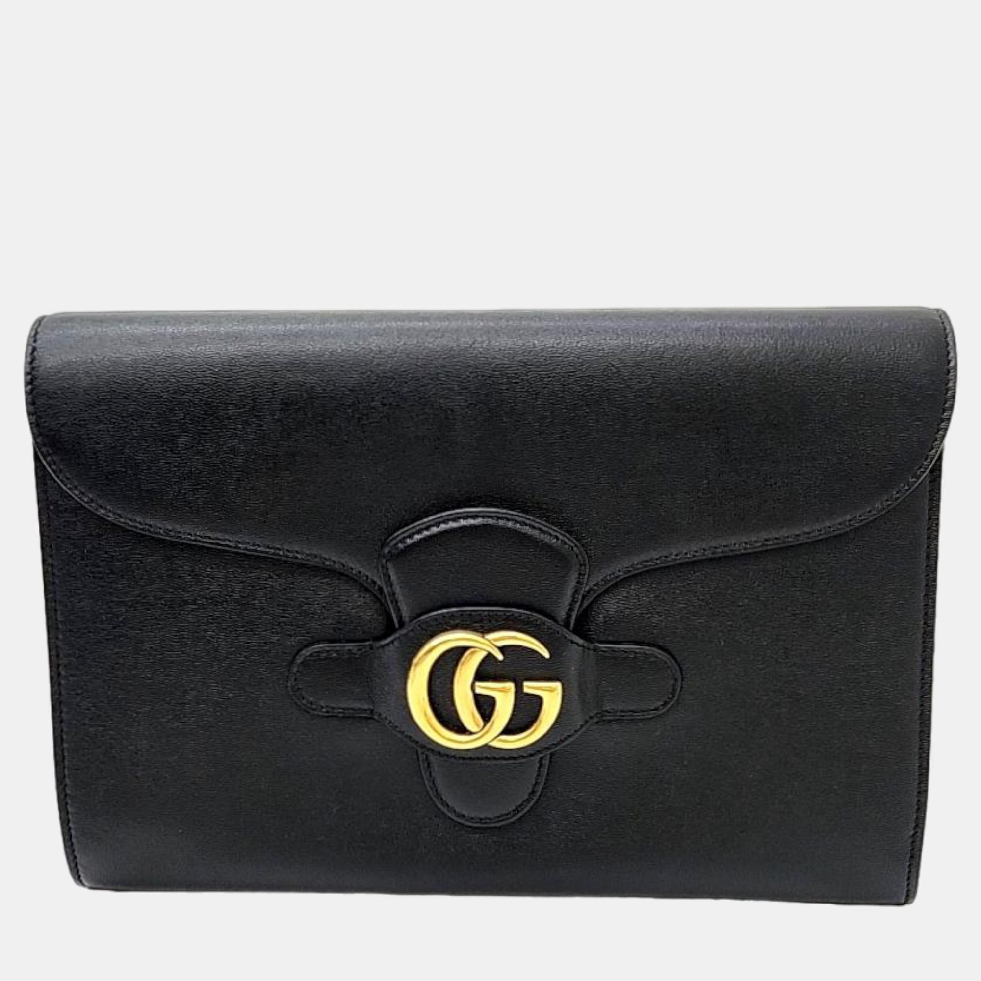 Gucci Black Leather Marmont Clutch (648935)