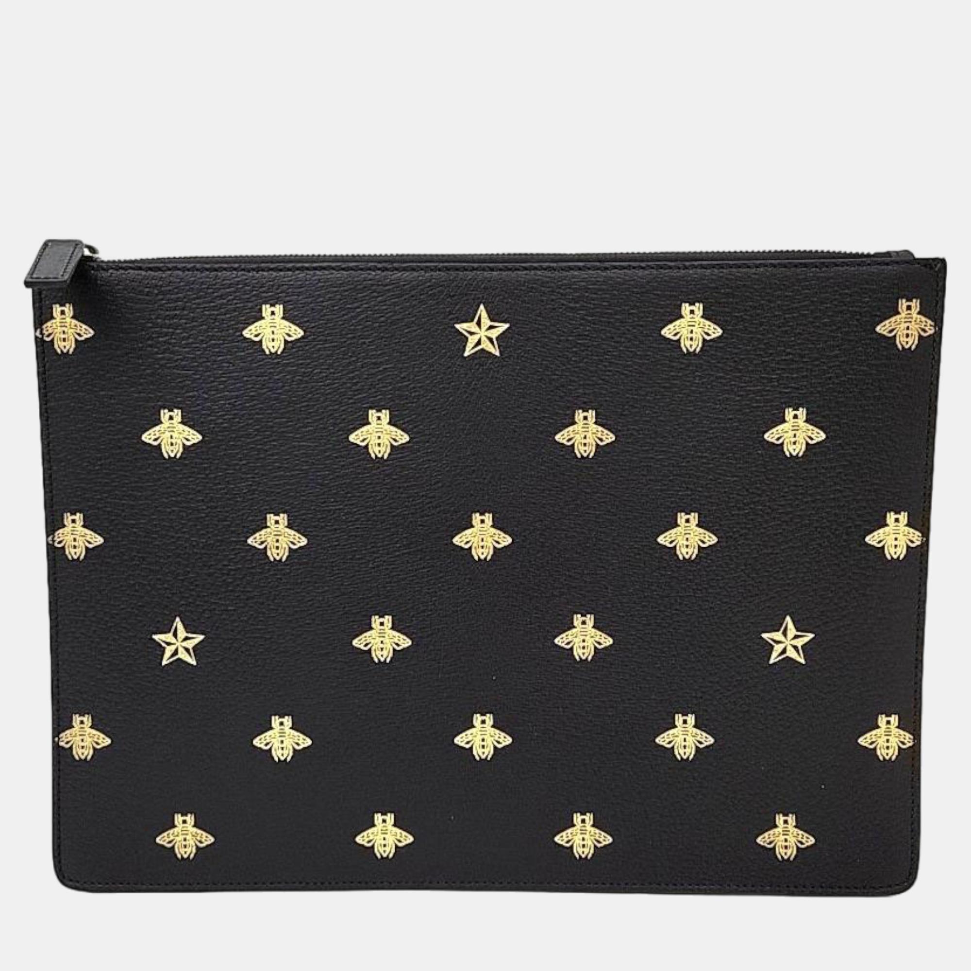 Gucci Black Leather Clutch And Crossbag (450976)