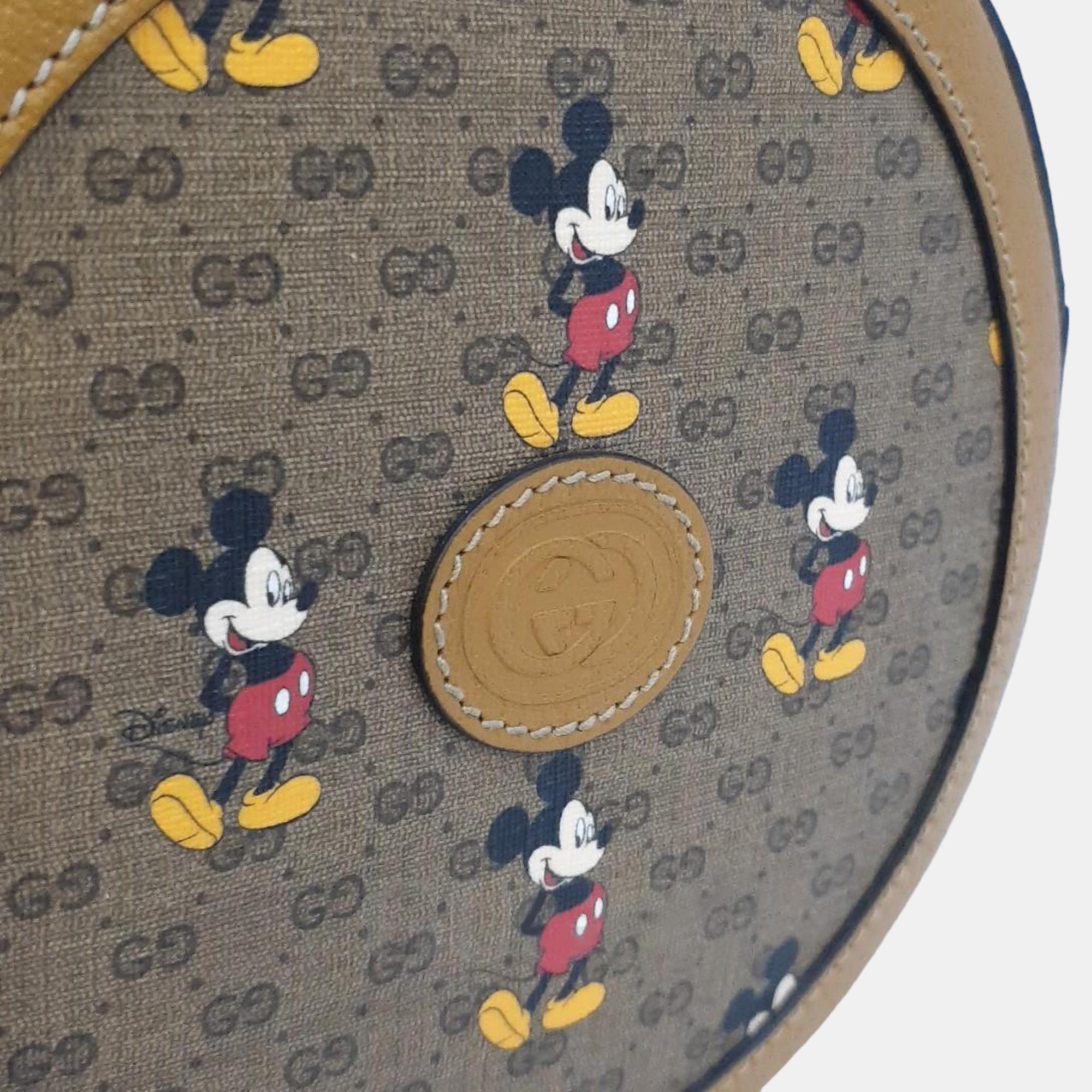 Gucci X Disney Mickey Mouse Collaboration Round Shoulder Bag