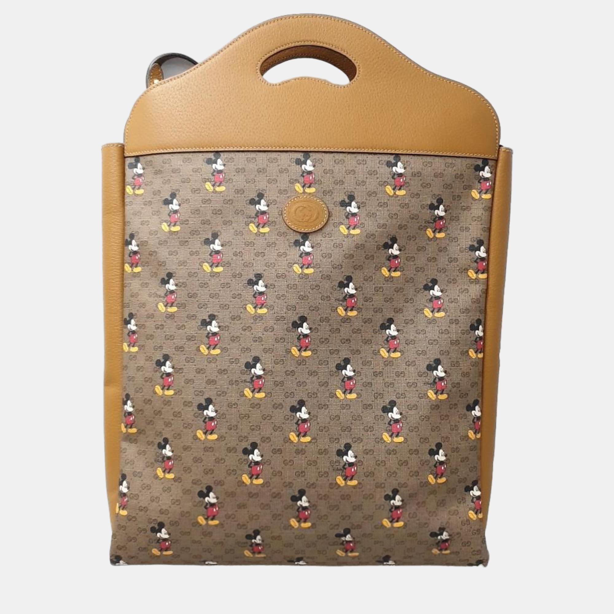 Gucci X Disney GG Coated Canvas Mickey Mouse Tote Bag