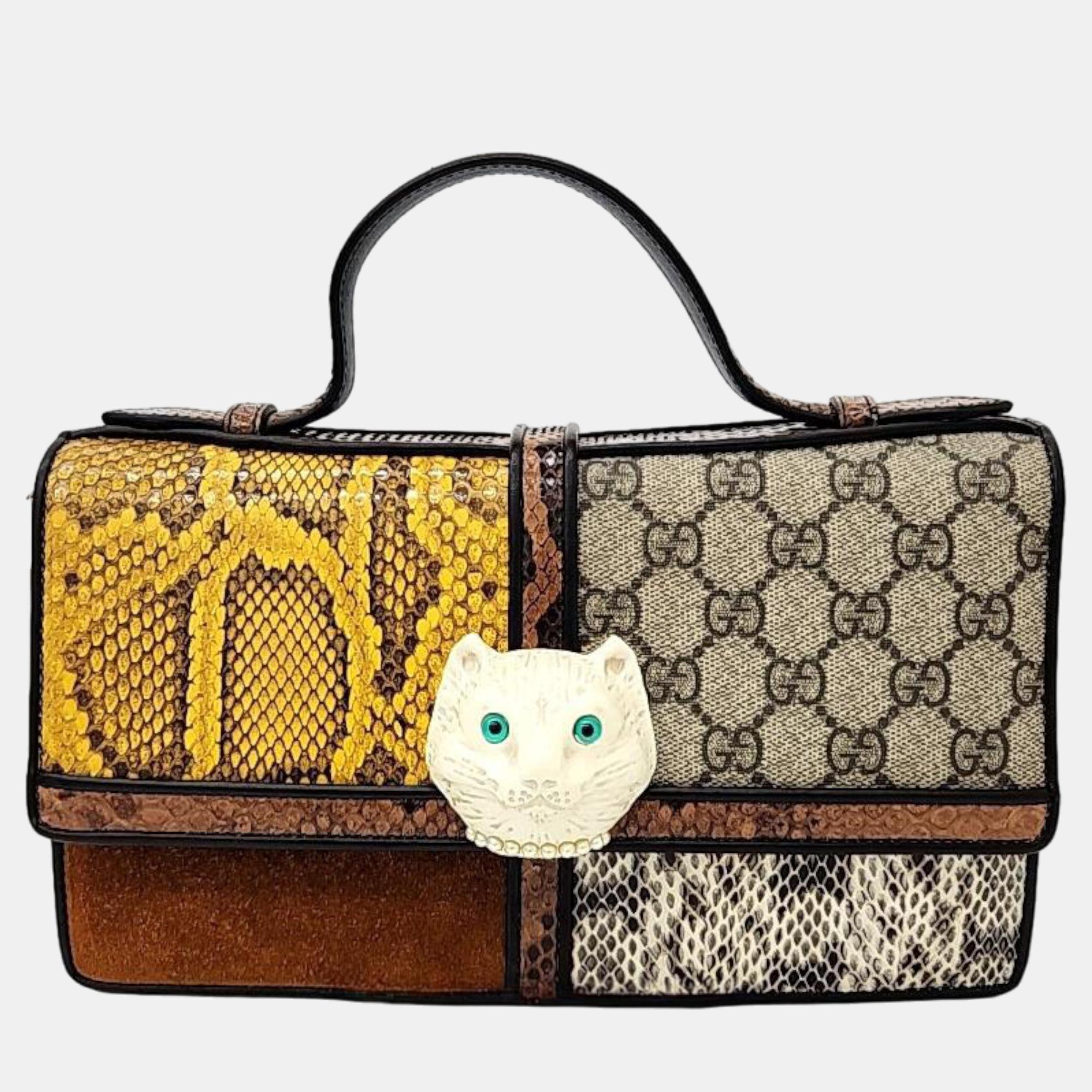 Gucci Multicolor Patchwork Top Handle Tote And Shoulder Bag (499822)
