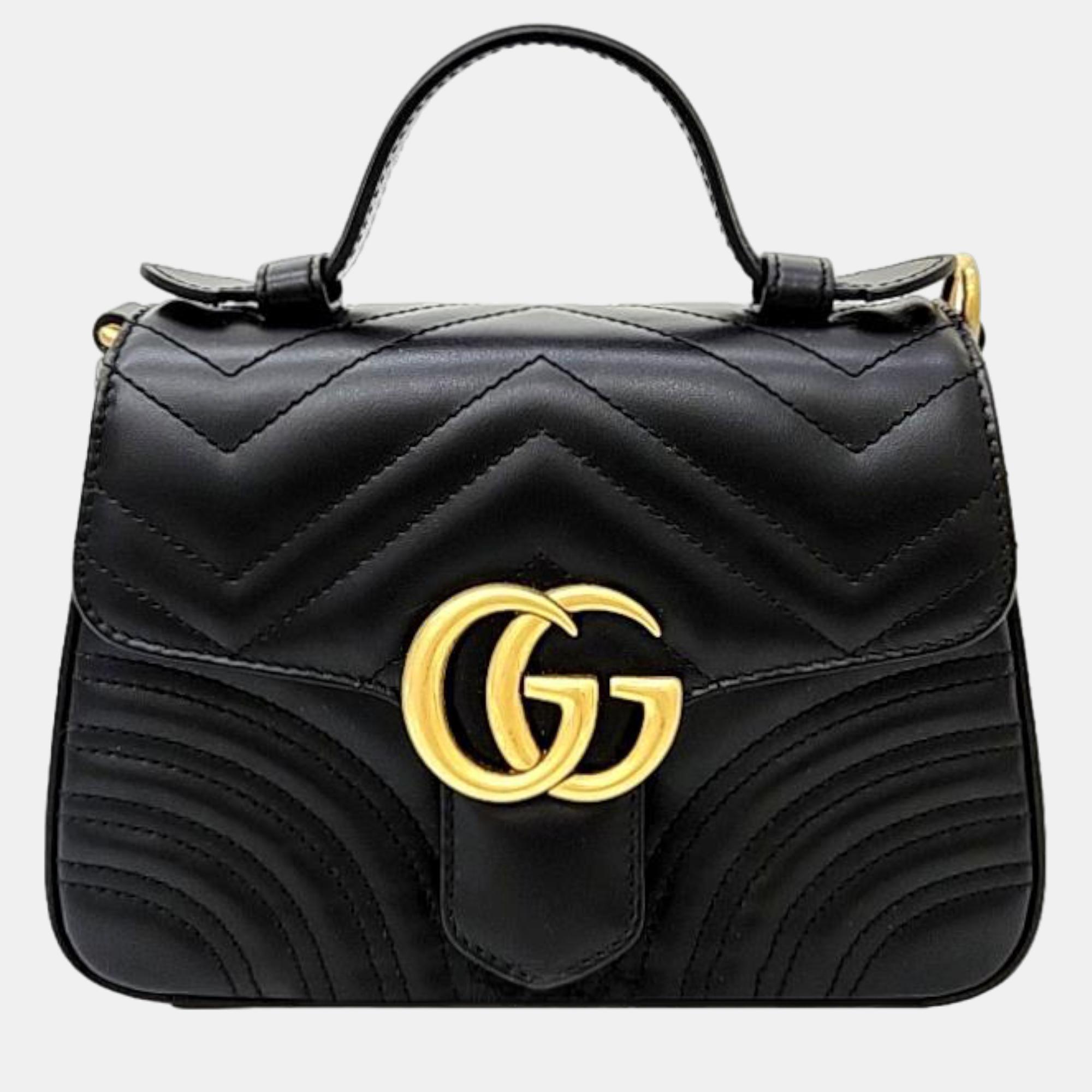 Gucci Marmont Mini Top Handle Shoulder Bag (547260)