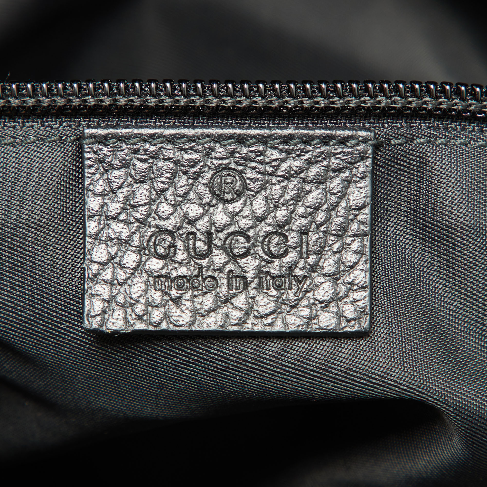 Gucci Black GG Nylon And Leather Top Zip Tote