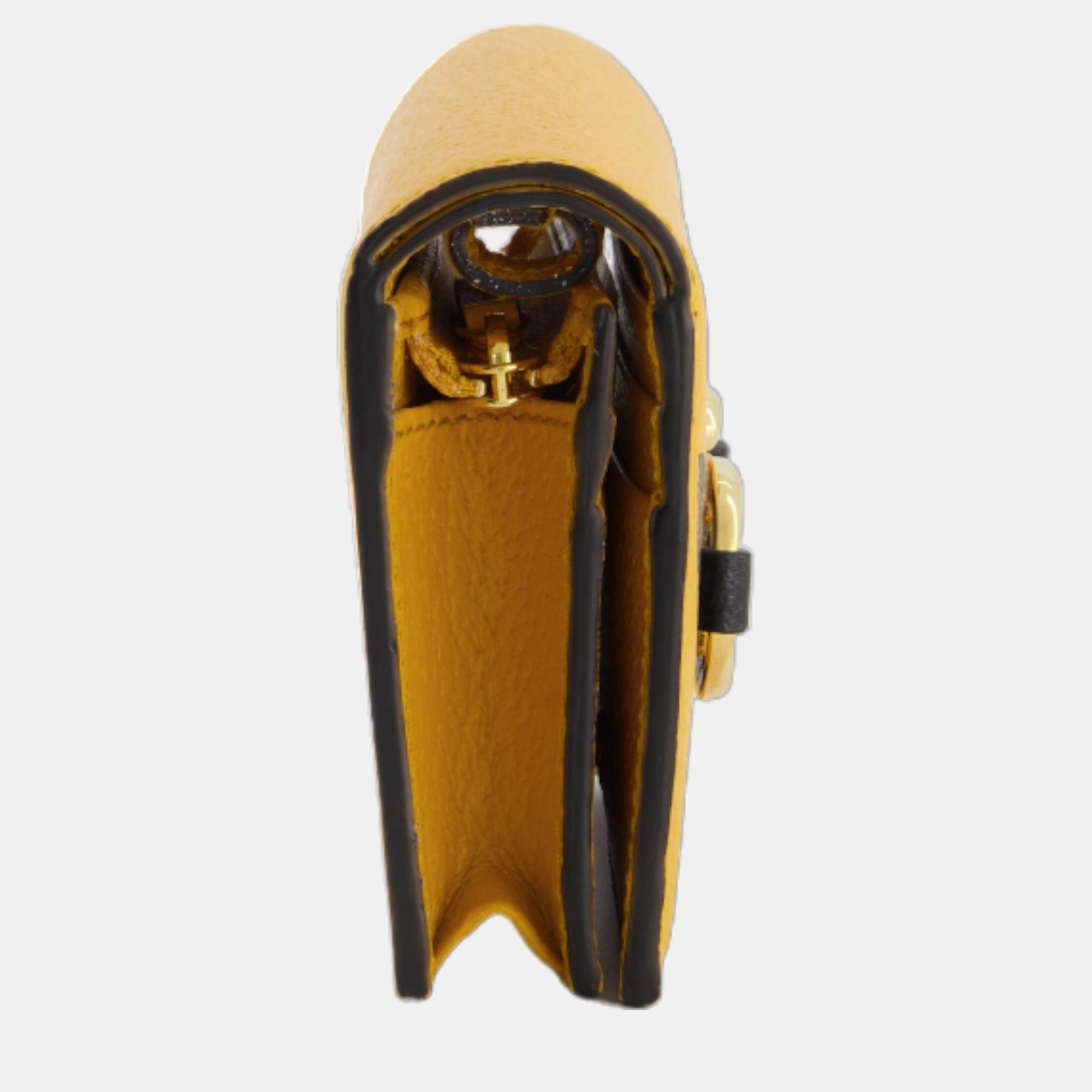 Gucci X Adidas Yellow And Black Ultra Mini Cross-Body Bag With Gold Horsebit Detail