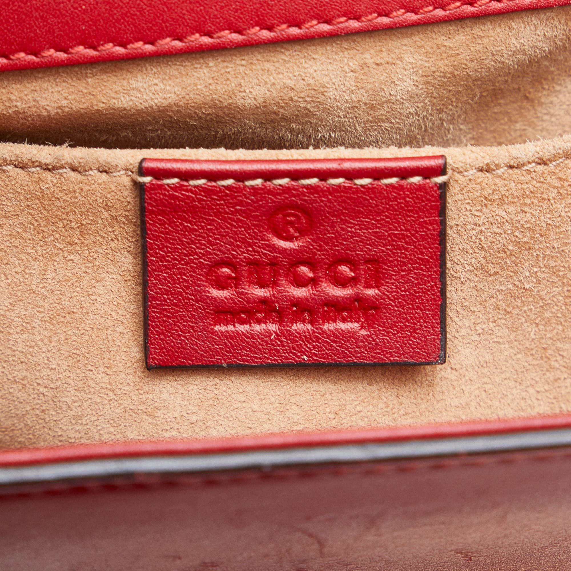 Gucci Small Pearl Studded Padlock Crossbody Bag