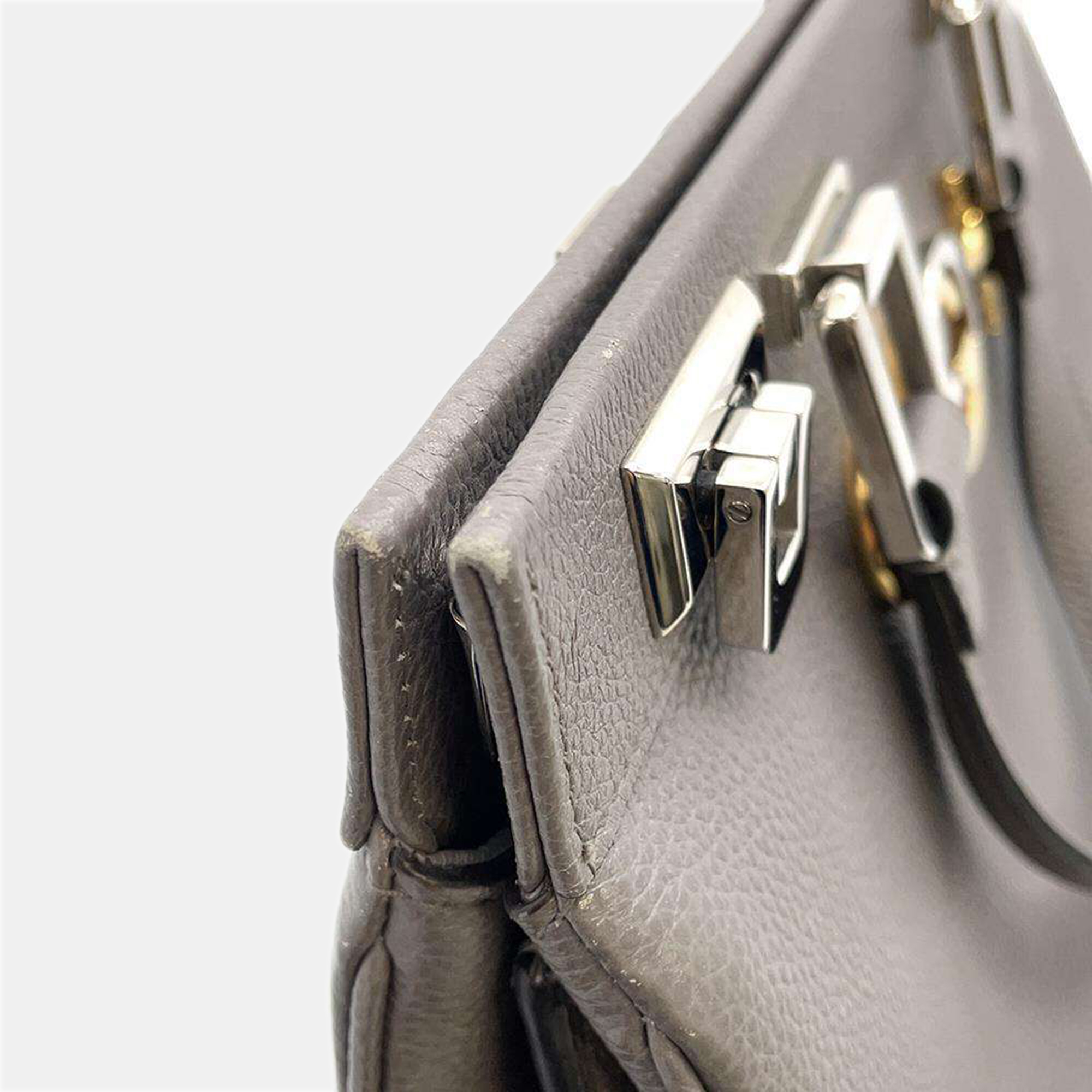 Gucci Grey Leather Zumi Top Handle Bag