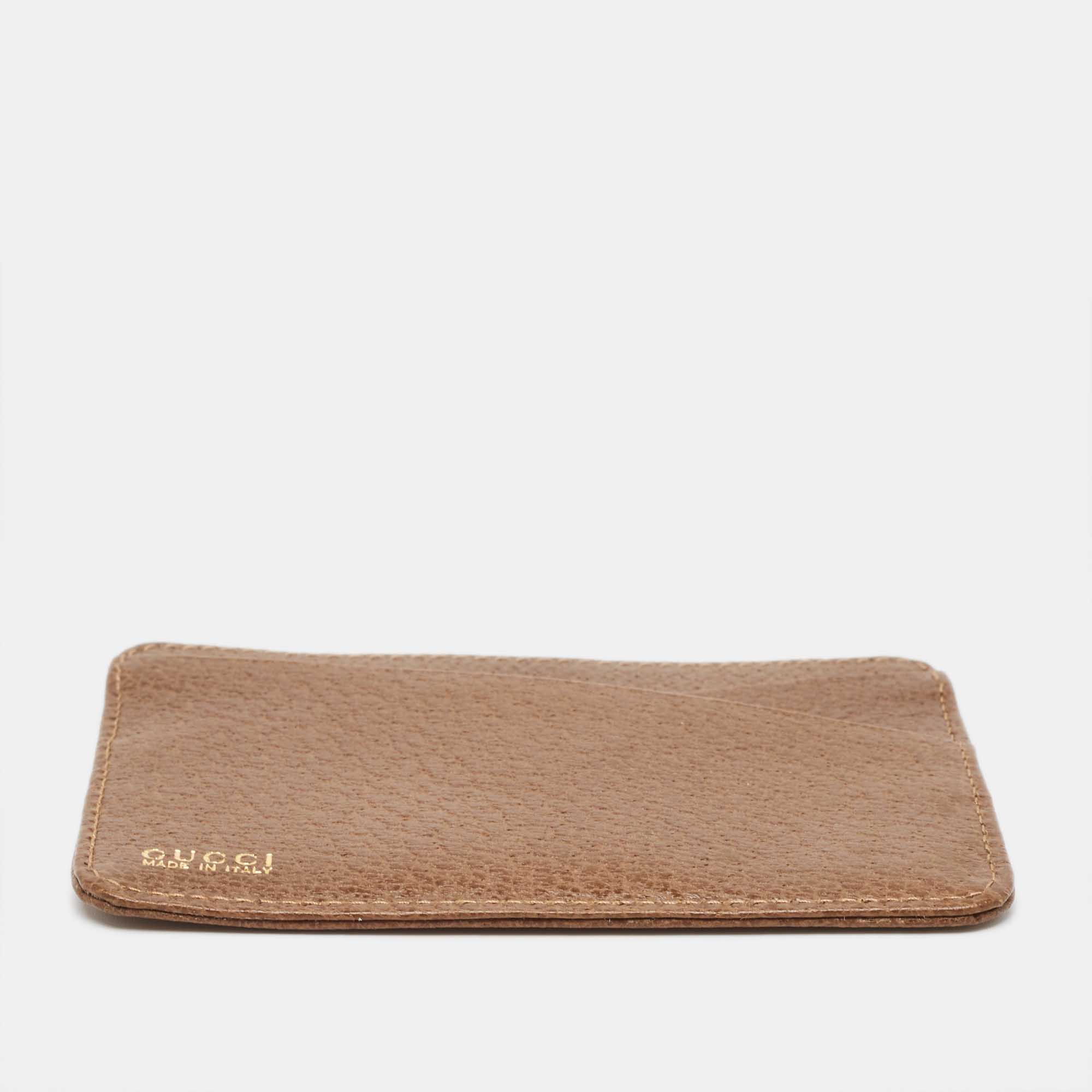 Gucci Brown Leather Slim Card Holder