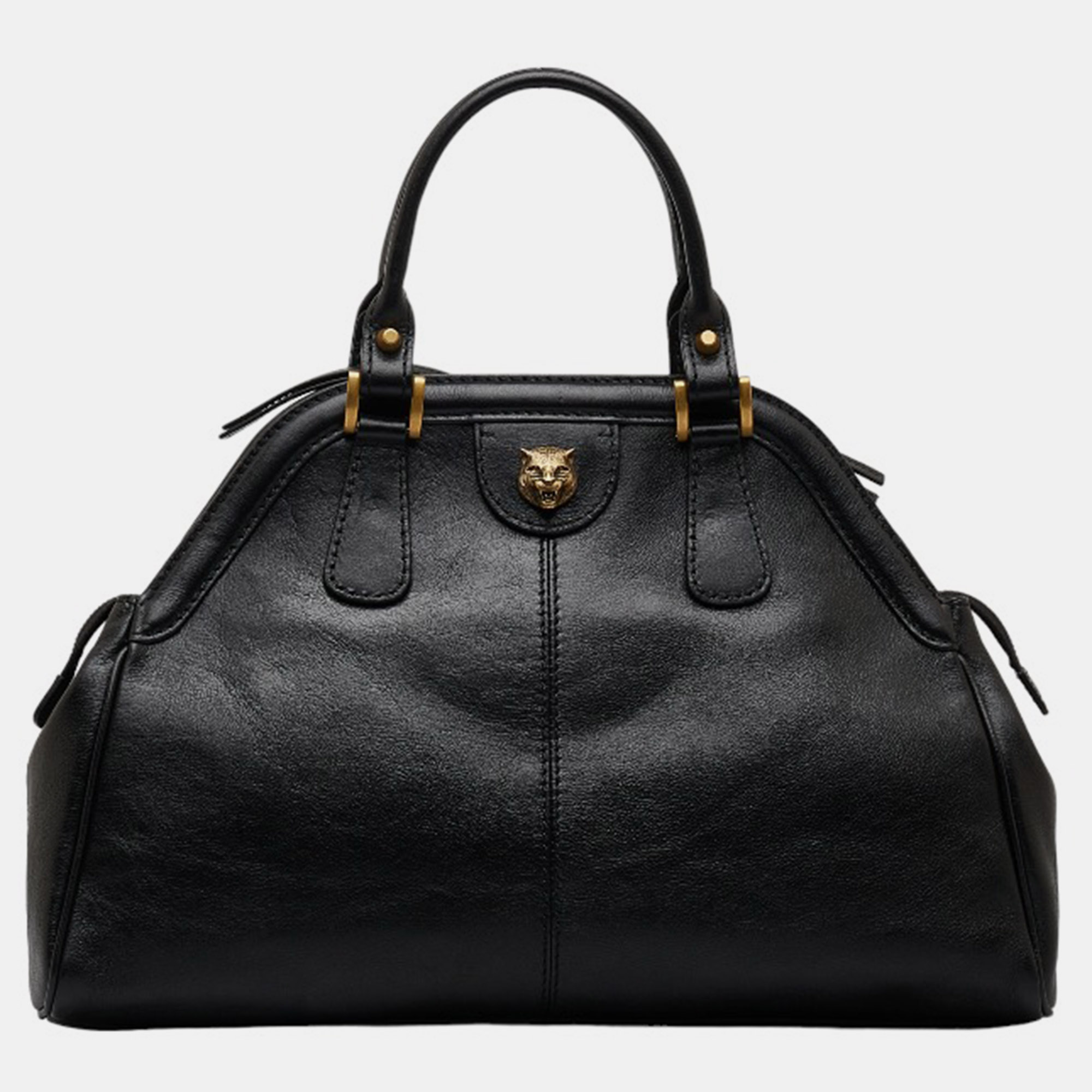 Gucci Black Leather Medium Rebelle Top Handle Bag