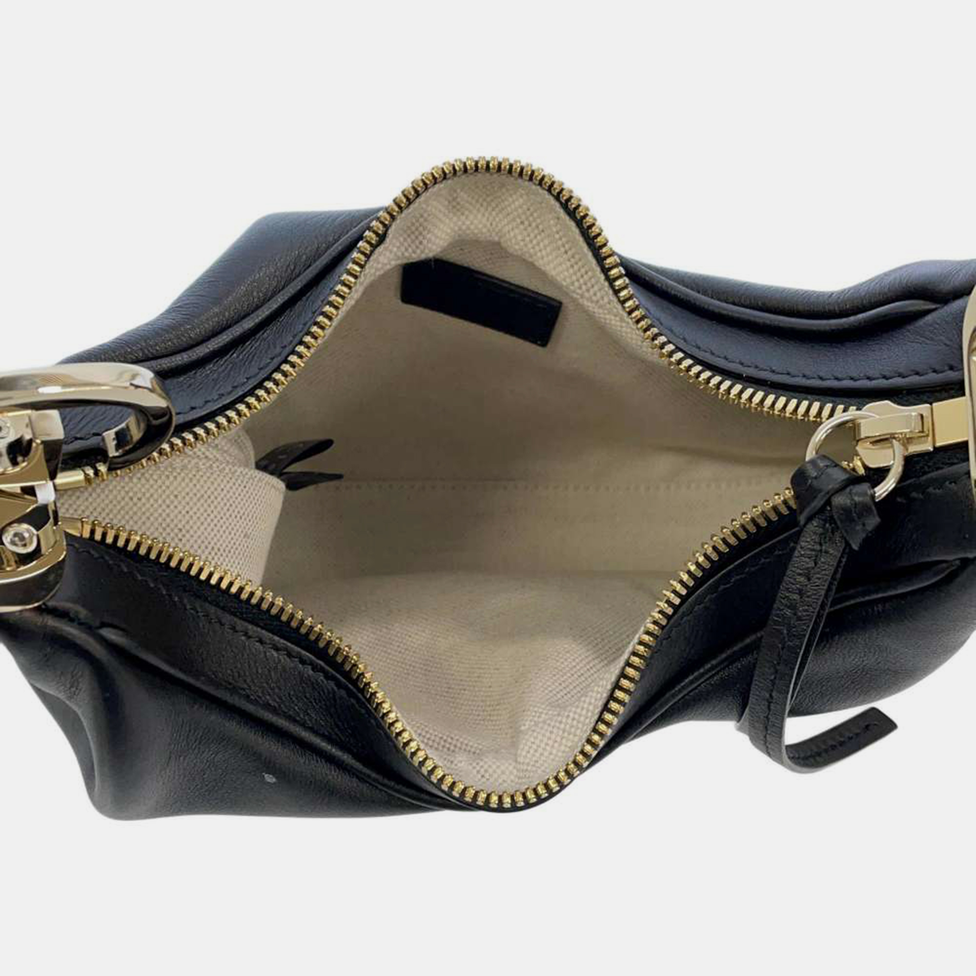 Gucci Black Leather Small Attache Shoulder Bag
