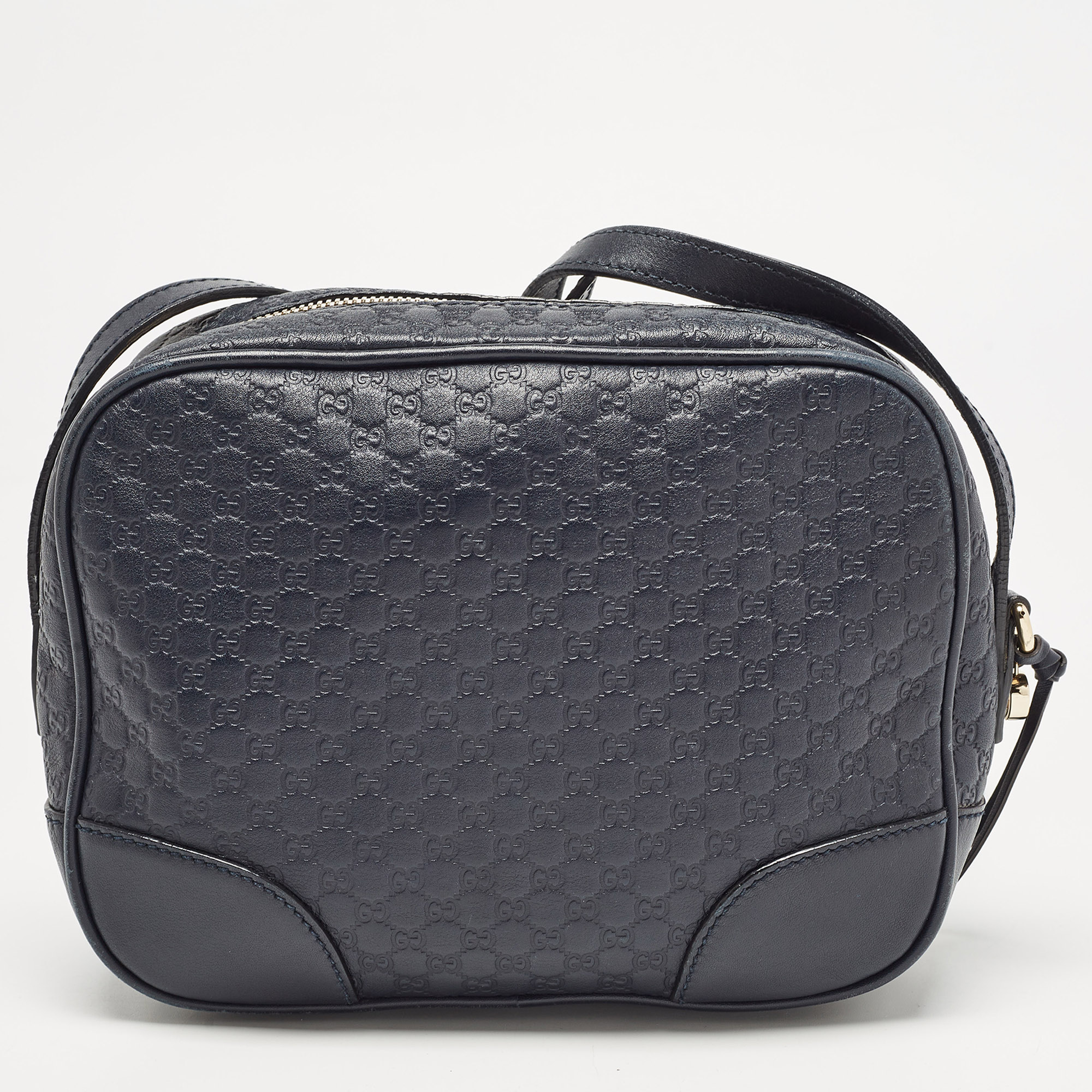 Gucci Navy Blue Microguccissima Leather Bree Crossbody Bag