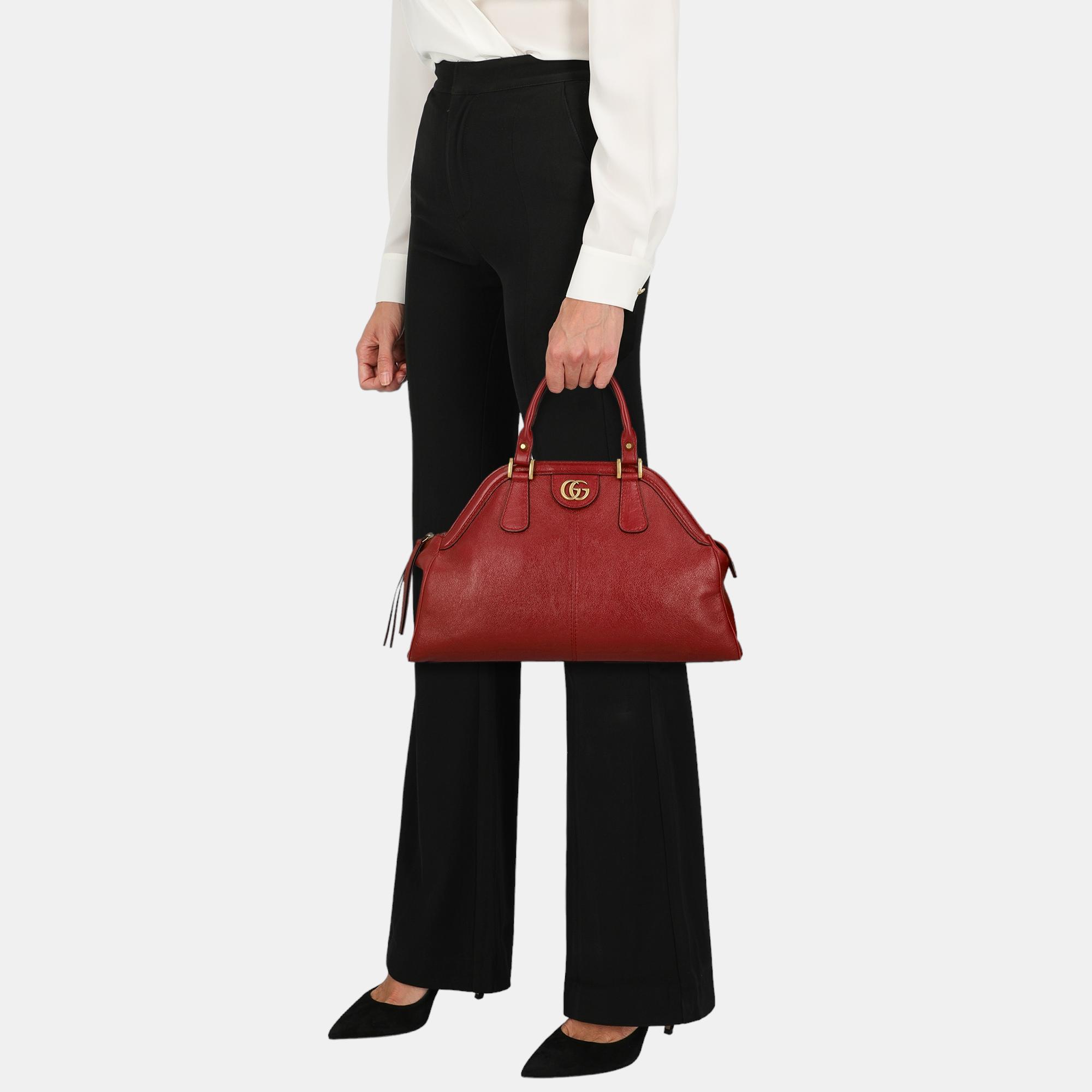 Gucci Re(Belle) -  Women's Leather Handbag - Burgundy - One Size