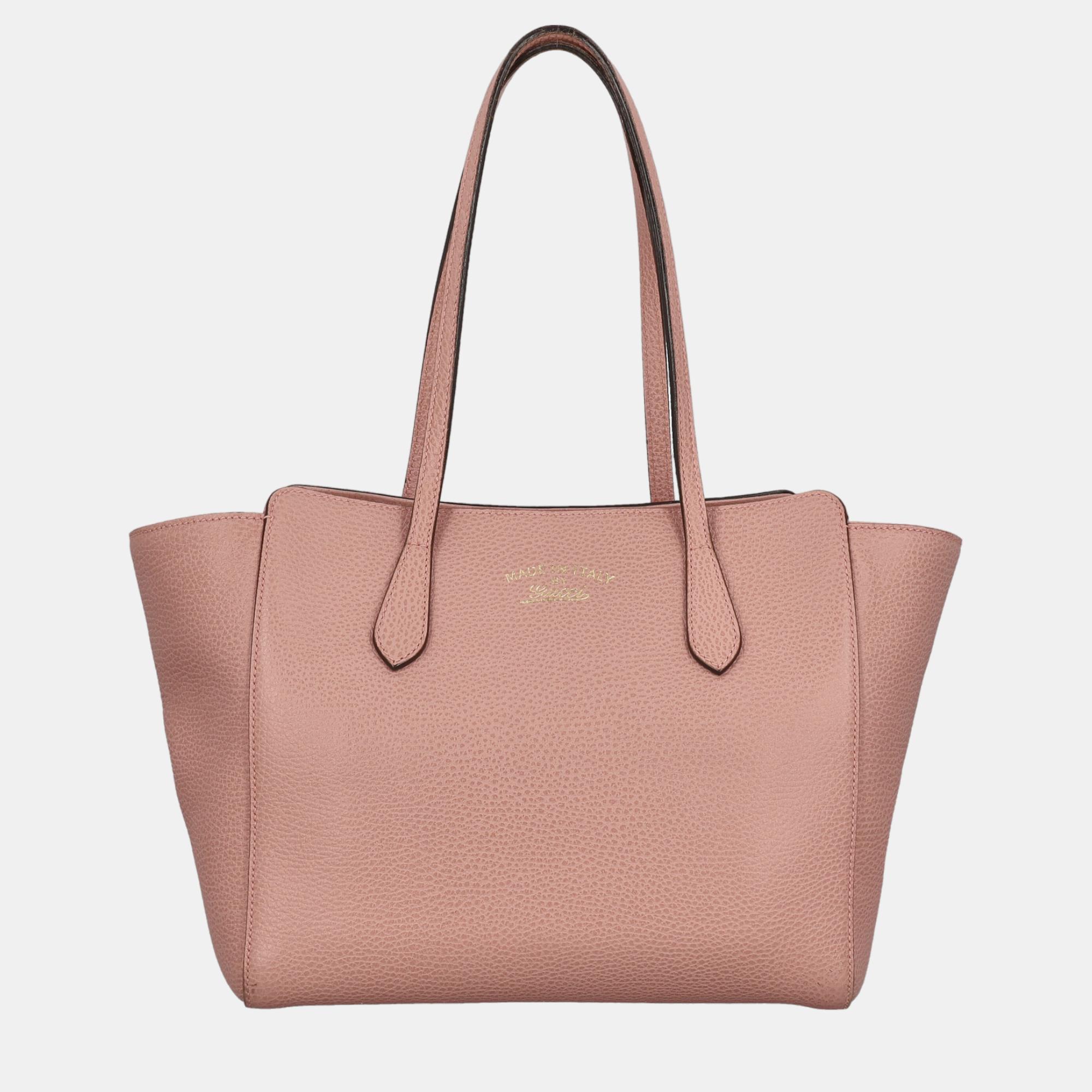Gucci Swing -  Women's Leather Tote Bag - Pink - One Size
