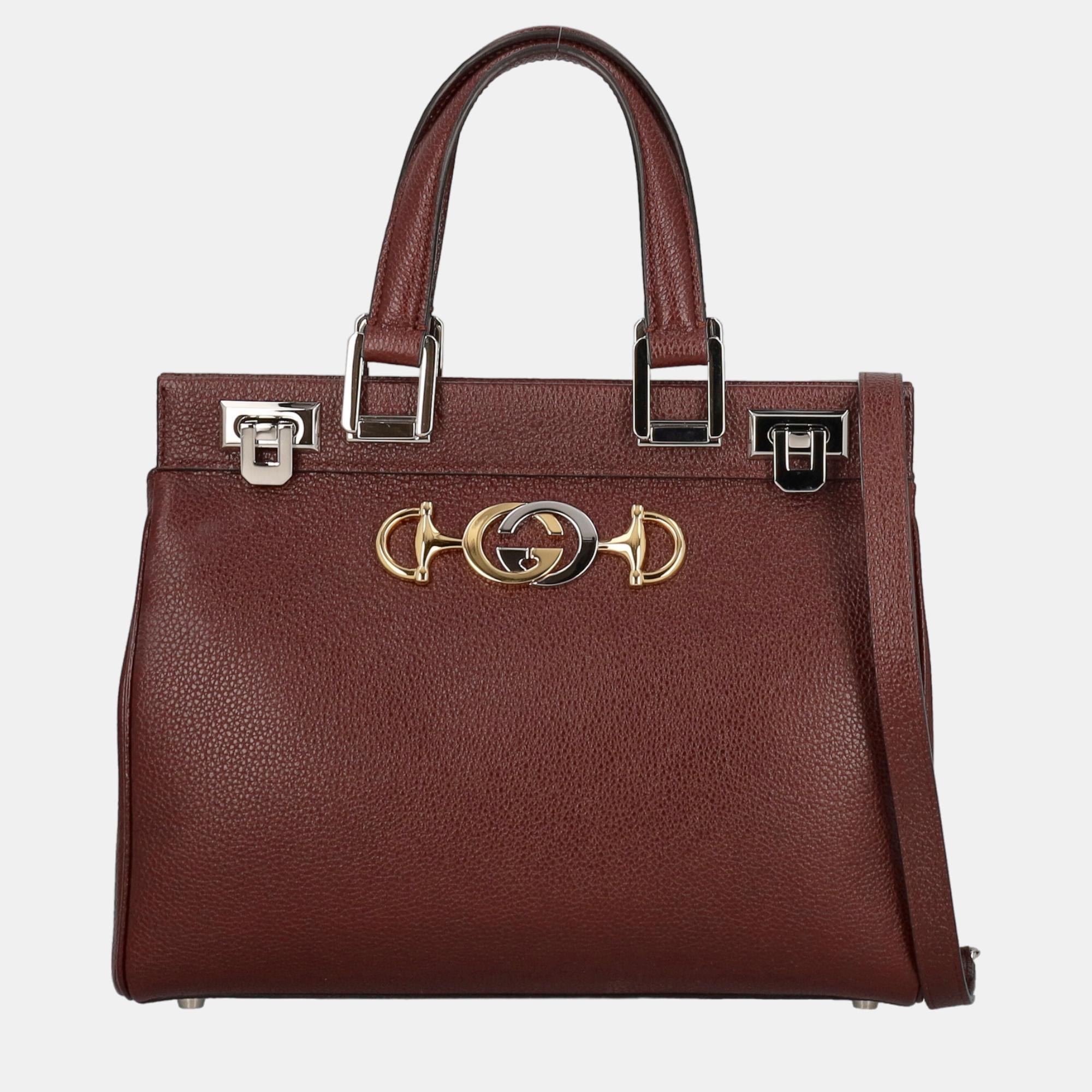 Gucci  Women's Leather Tote Bag - Burgundy - One Size
